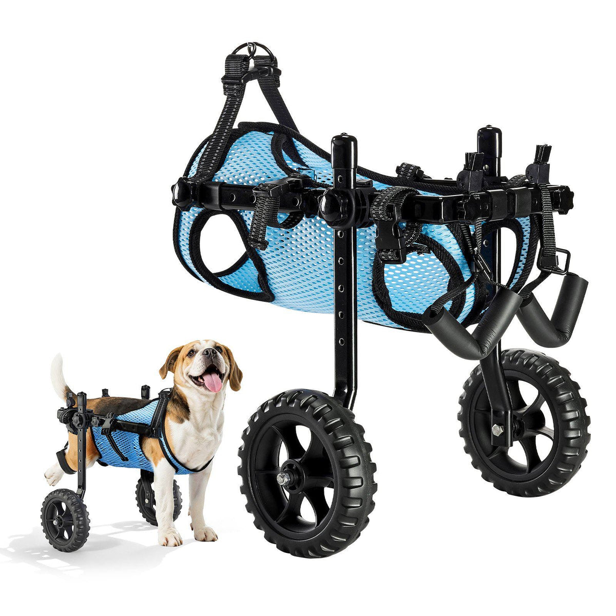 Dog Wheelchair for Back Legs, Adjustable 2 Wheels Pet Wheelchair, Lightweight  Dog Cart with Shock-Absorbing Wheels, Mobility Support Wheel Chair for Disabled Injured Dogs up to 22lbs, Small