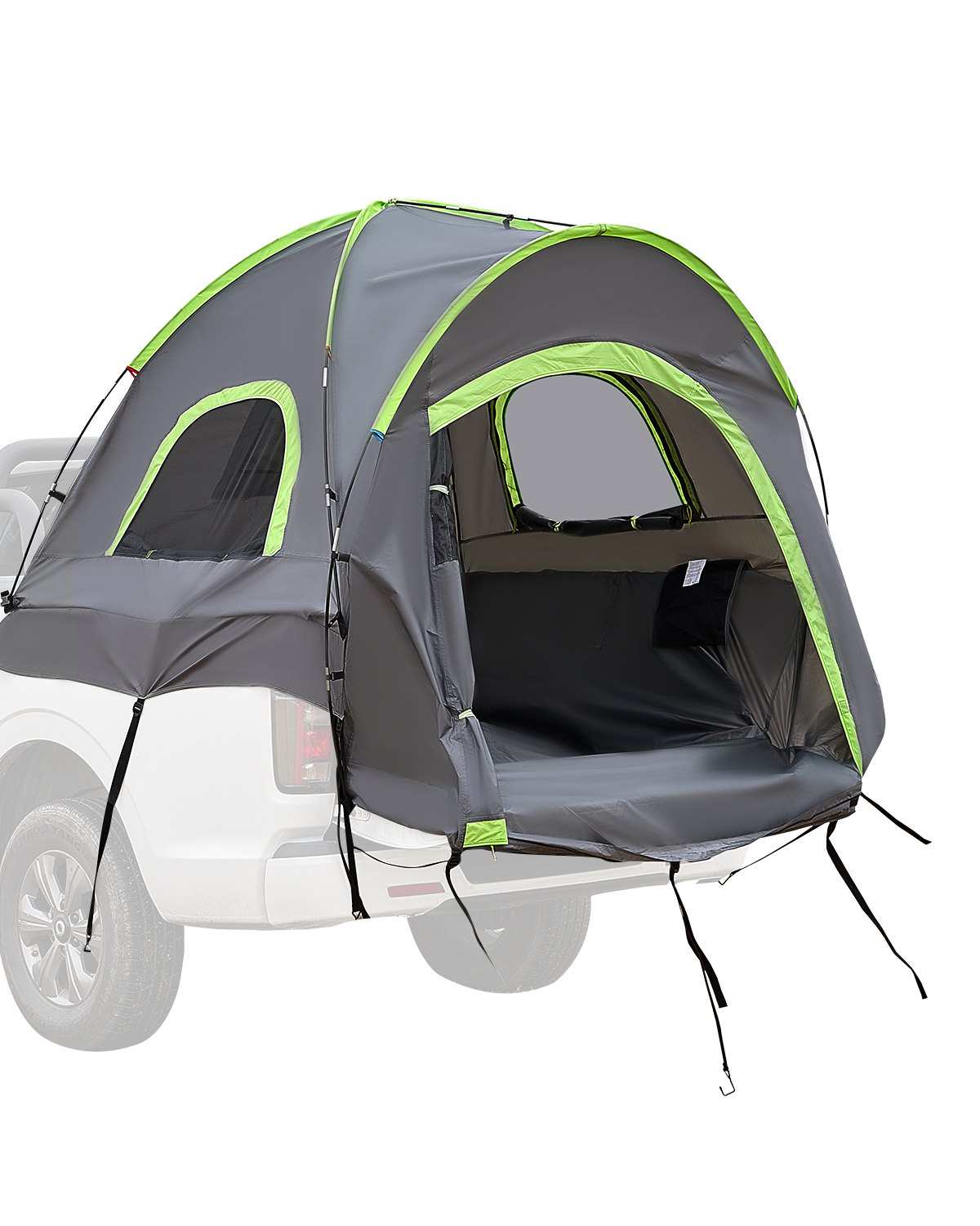Pickup Truck Tent, Fit 5.5-6.0 ft Truck Tents for Camping, Waterproof PU2000mm 2-3 Person Sleeping Truck Bed Tent with Double Layer Design Windows, Sturdy Truck Bed Camper Shell with Storage Bag