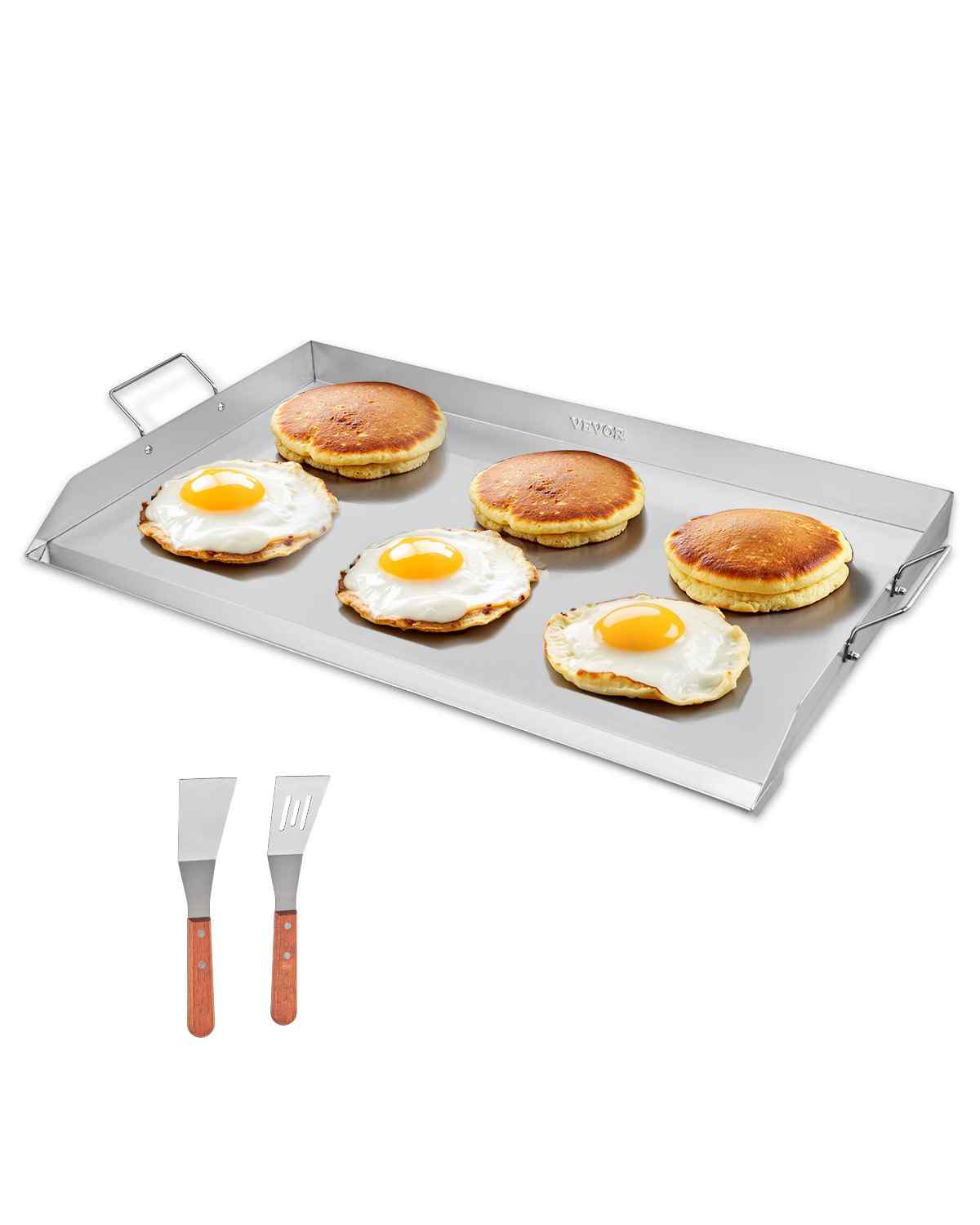 Stainless Steel Griddle, 36x22 inch Universal Flat Top Rectangular Plate, Gas Grill Griddle for BBQ Grill, Teppanyaki, Portable Family Cookware with Handle, for Camping Tailgating Party