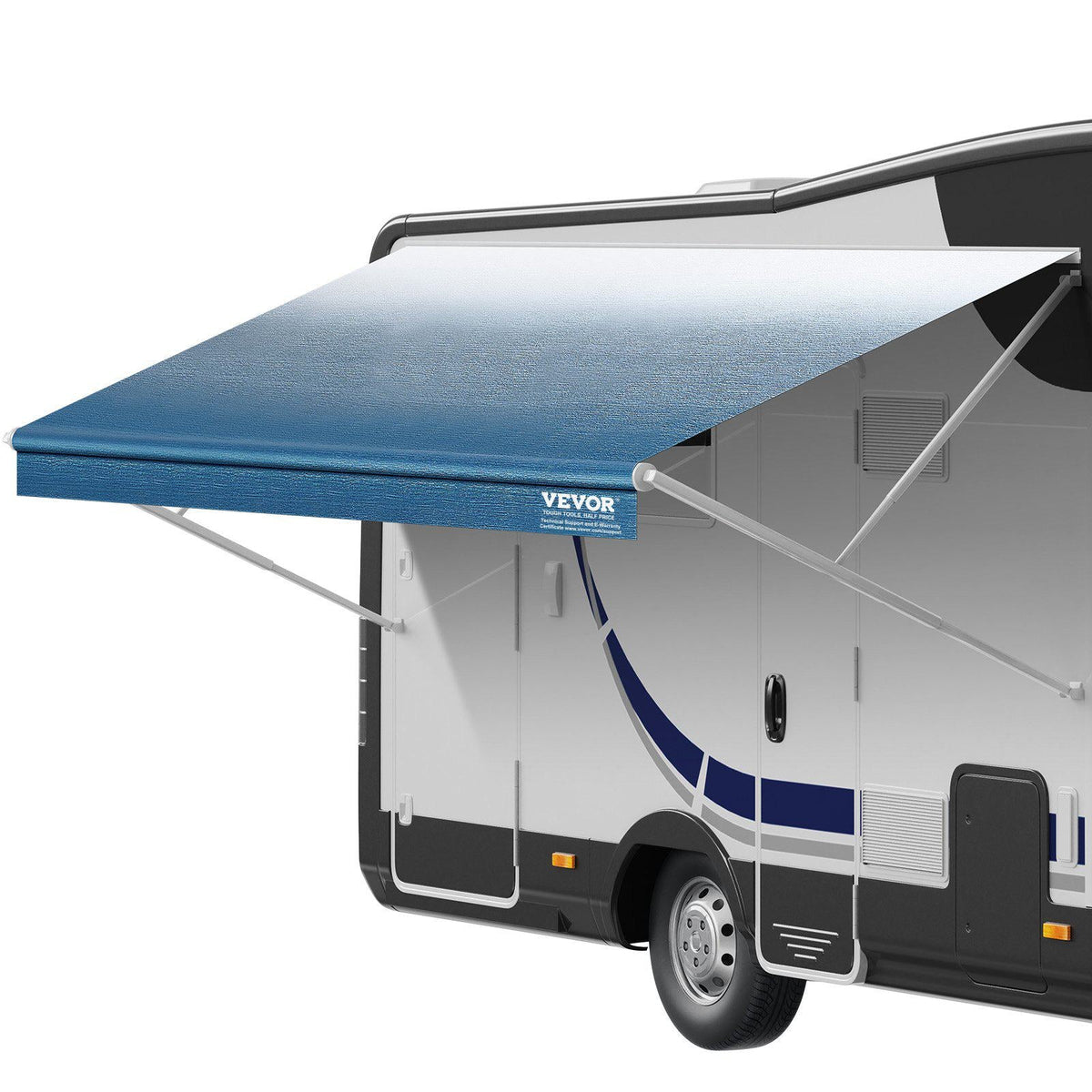 RV Awning Fabric Replacement, 20'2" Fabric Length for 21' Awning, Heavy Duty 3-Ply 16oz PVC Camper Awning Fabric, Waterproof & UV Protection Outdoor Canopy for RV, Trailer, Motorhome, Blue Fade