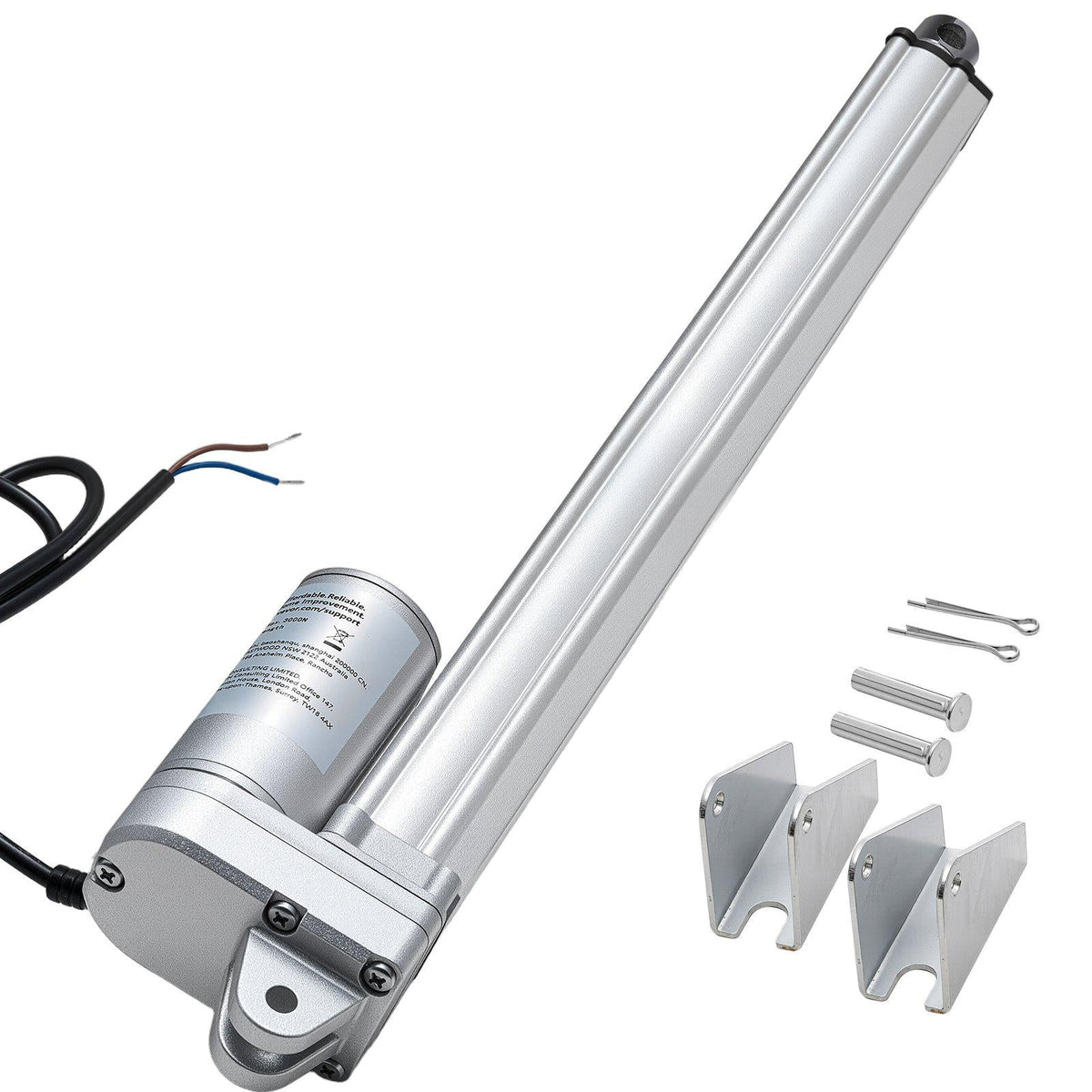 12V Linear Actuator, 12 Inch IP65 Waterproof Linear Actuator, 675lbs/3000N 0.2"/s Motion Actuators with Mounting Bracket for Outdoor Use