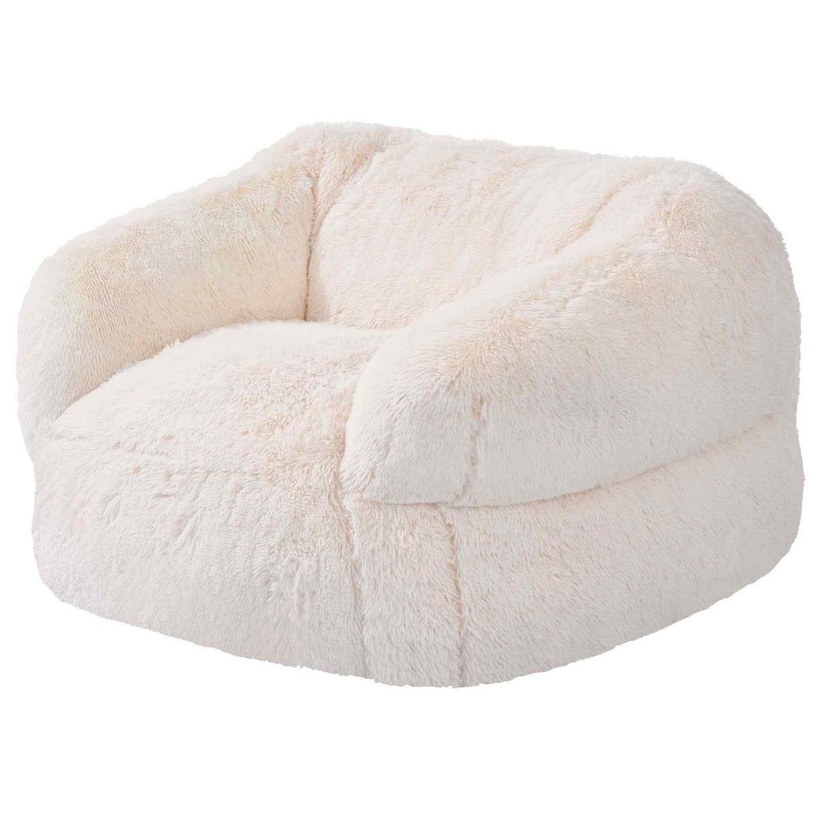 Bean Bag Chair, BeanBag Sofa Chair with Armrests for Adults, Fluffy Plush & High-Density Foam Filling Adult Bean Bag with Zapper, Comfy Lazy Sofa Chair Ideal for Living Room, Bedroom, Beige