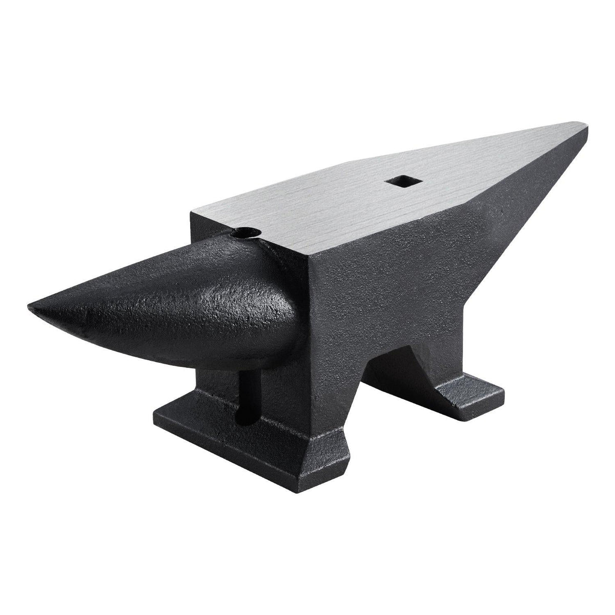 Cast Iron Anvil, 105 Lbs Single Horn Anvil with Large Countertop and Stable Base, High Hardness Rugged Round Horn Anvil Blacksmith, for Bending, Shaping