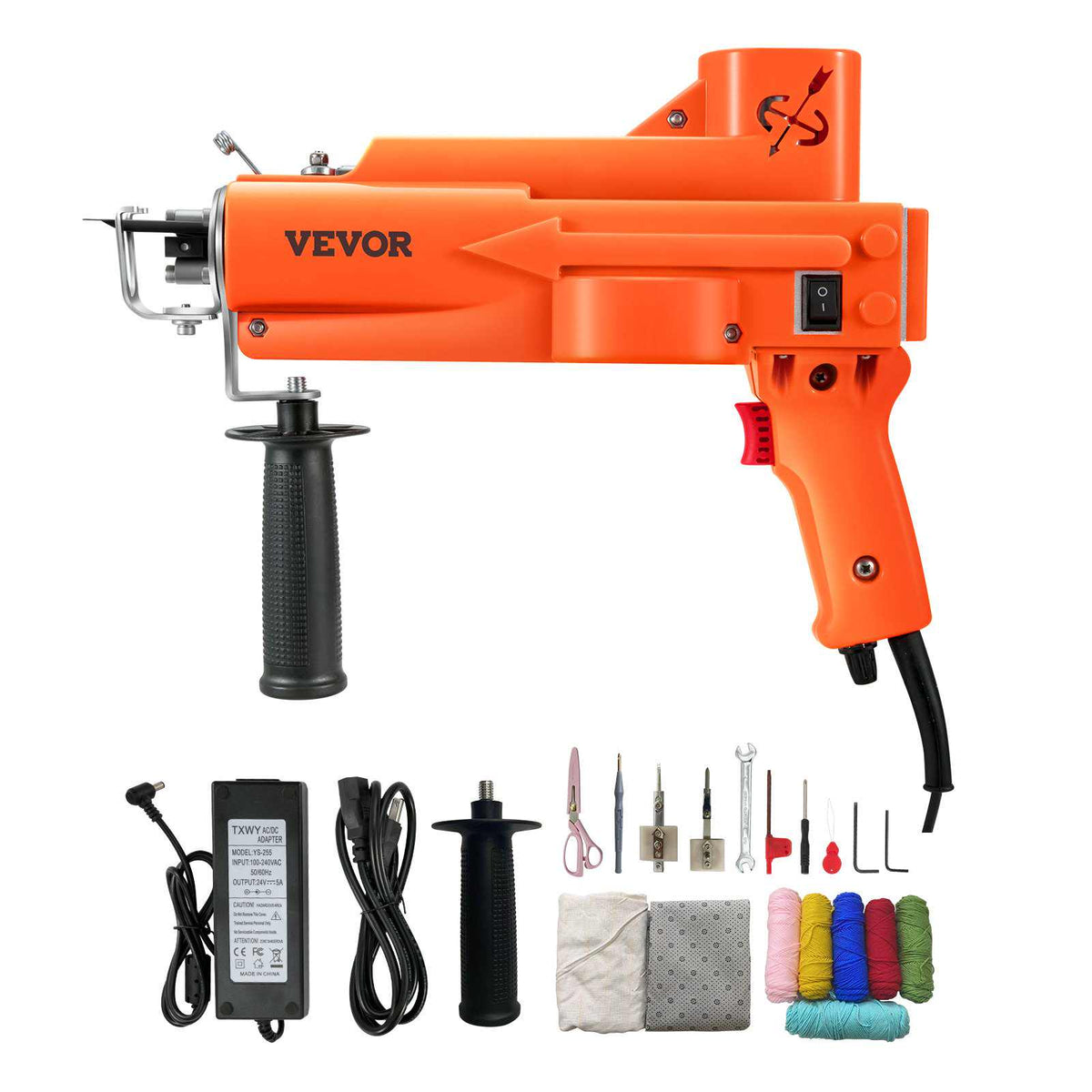Tufting Gun, 2 in 1 Cut & Loop Pile, Electric Carpet Weaving Flocking Machine, Rug Machines Starter Kit, 7-27 Stitches/sec High Speed Rug Making Tools, 4-25 mm Adjustable Height, 110V
