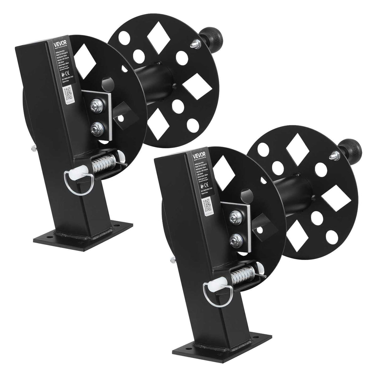 2PCS Heavy Duty Welding Cable Reels, Welding Cable Lead Reels for 150FT 1/0 & 125FT 2/0 Cable, Powder-Coated Steel Reel with Locking Pin for Service Trucks, Fleet Maintenance, Jobsites