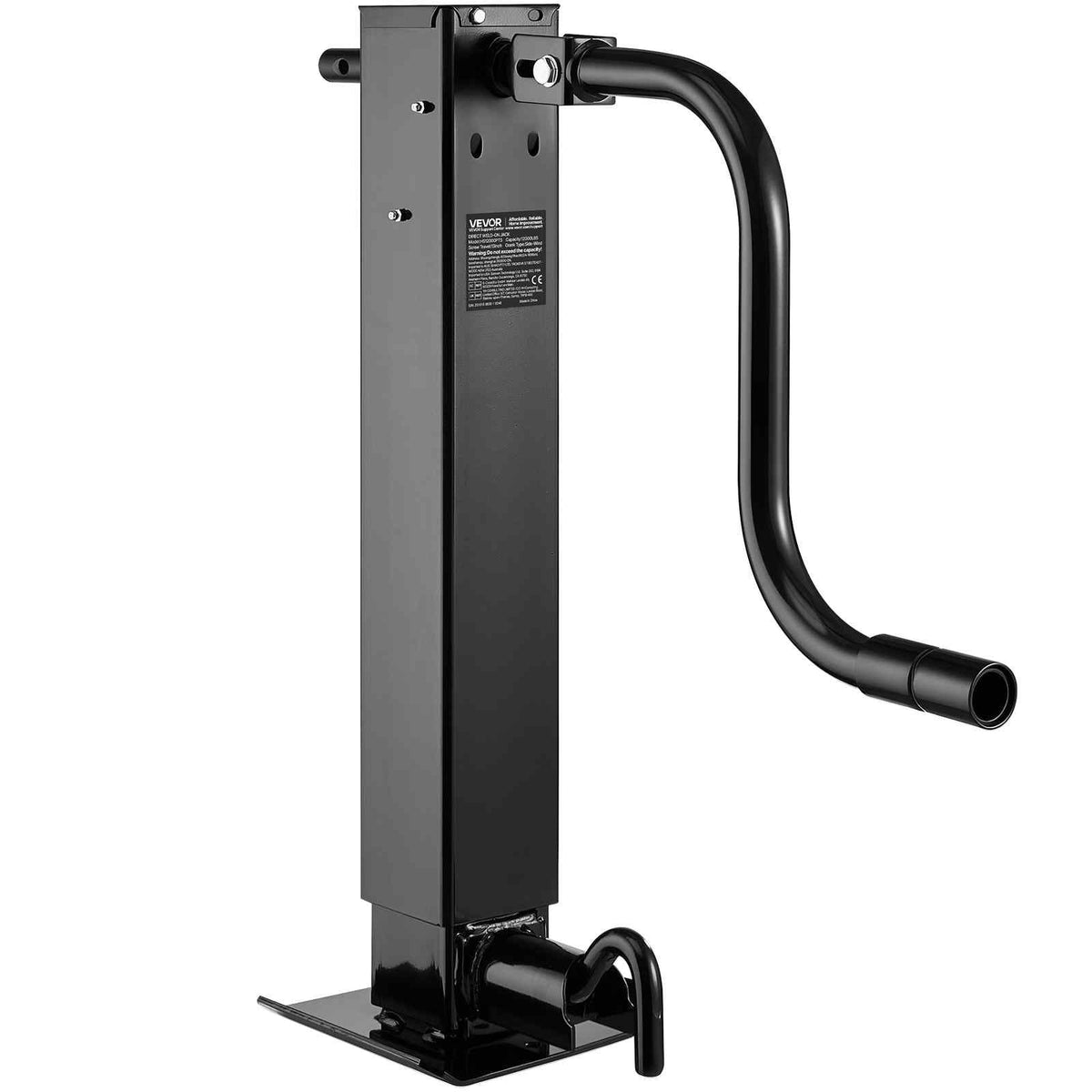 Heavy-Duty Trailer Jack, 12,000 lbs Load Capacity, Sidewind Square Direct Weld-on Trailer Jack with Handle Crank, Adjustable Drop Leg, 26-Inch Travel for Lifting RV, Utility, Yacht Trailers