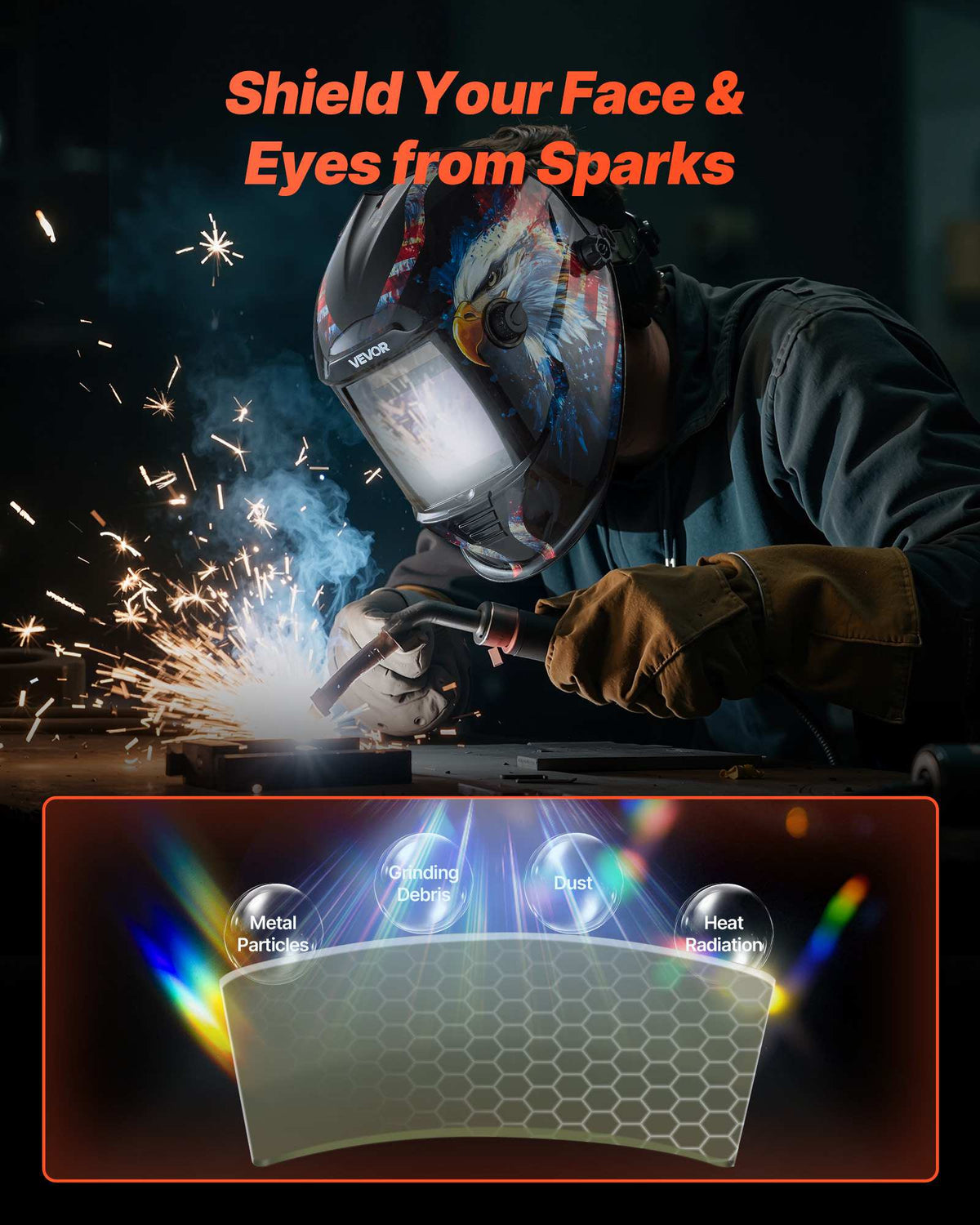 Welding Helmet Outer Cover Lens, 20PCS 4.76" x 4.65" Outside Replacement Lens, Filter Protective Clear Covers Compatible with  CRIUS/METIS Series Auto Darkening Welding Helmets