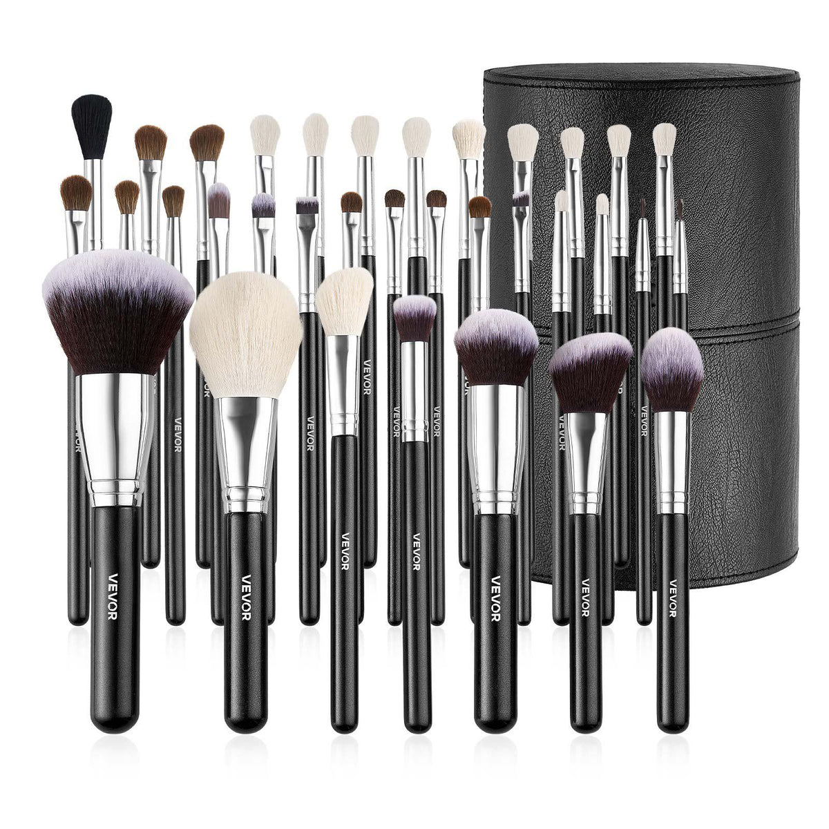 34-Piece Makeup Brush Set, Professional Brushes Kit for Foundation Blending Eyeshadow Concealer Blush - with Soft Bristles, Ergonomic Wood Handle, Travel-Friendly Case Included