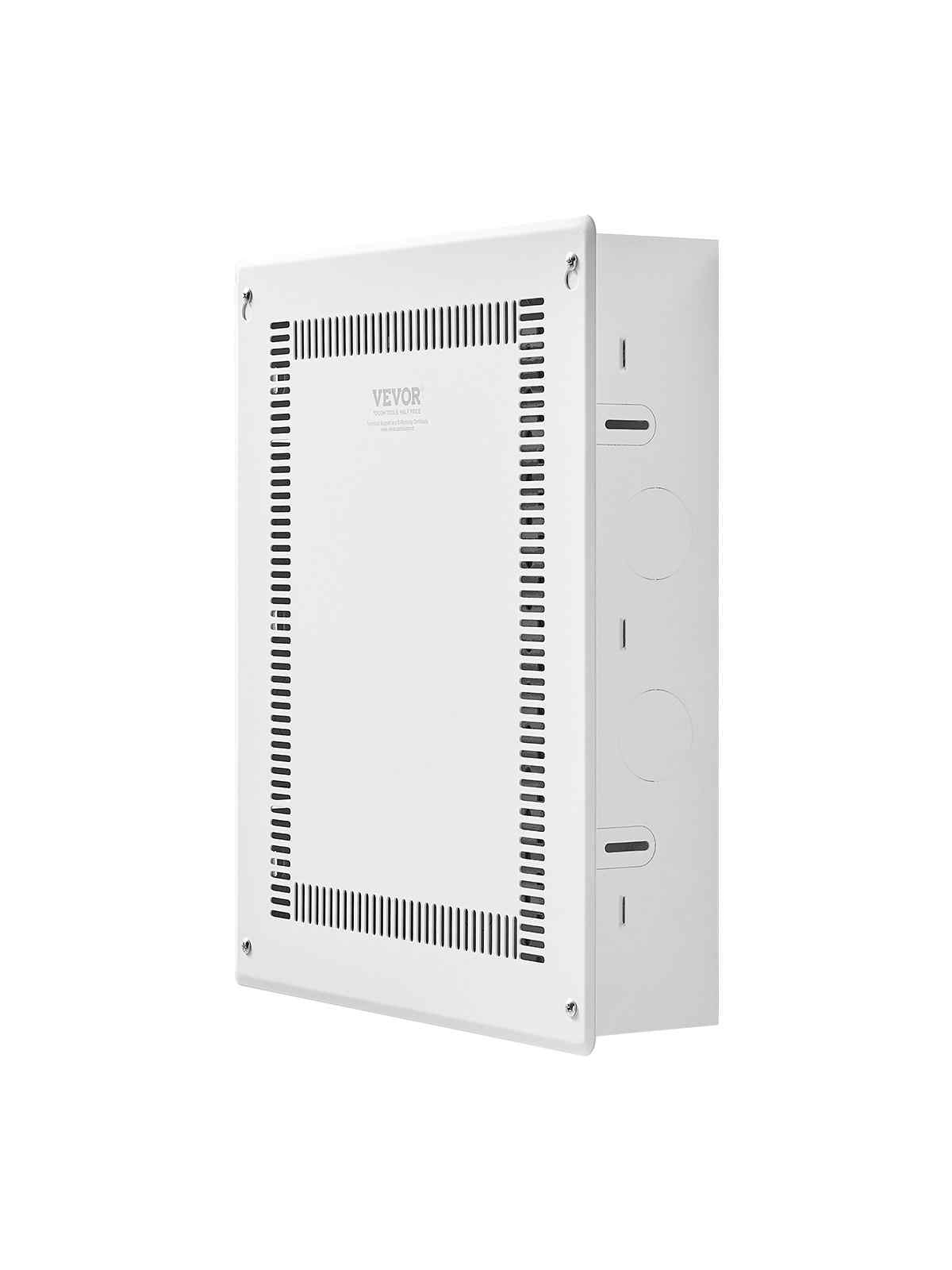 Structured Media Enclosure, 17-Inch, Recessed in-Wall Media Box with Cover, Wall-Mount Cable Management Box Kit, Structured Wiring Multi-Media Cabinet, Cold-Rolled Steel, for TV Home Theater