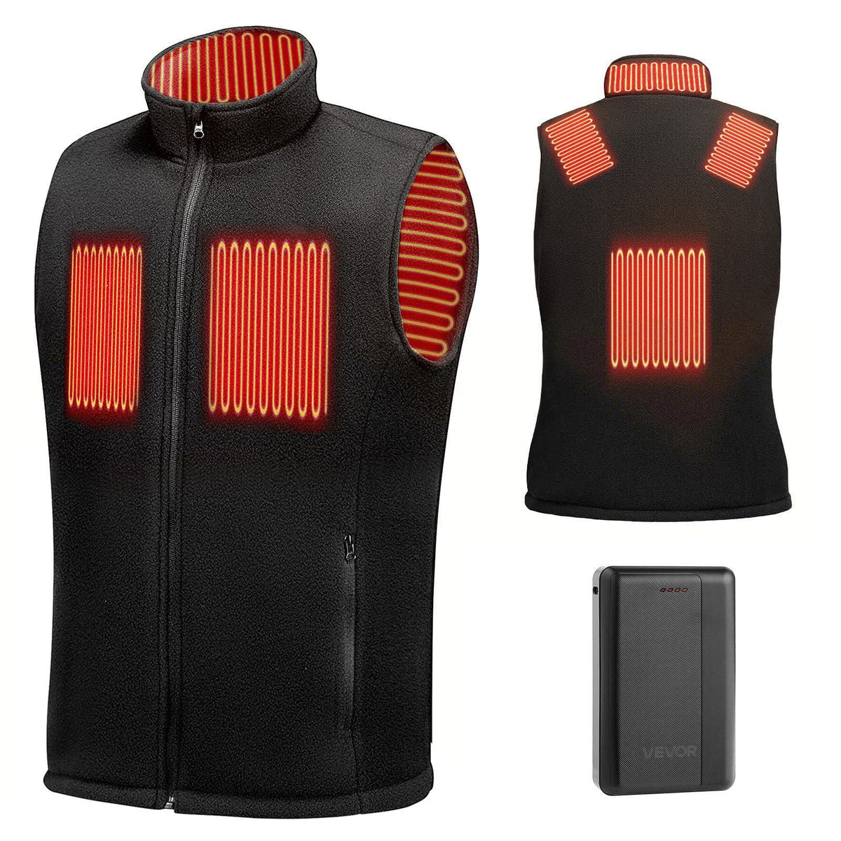 Heated Vest, Men Electric Heating Vest with 16000 mAh Battery Pack, 6 Heating Zones Lightweight Rechargeable Winter-Vest with 3 Levels, for Outdoor Hiking Camping Fishing Skiing, Size M