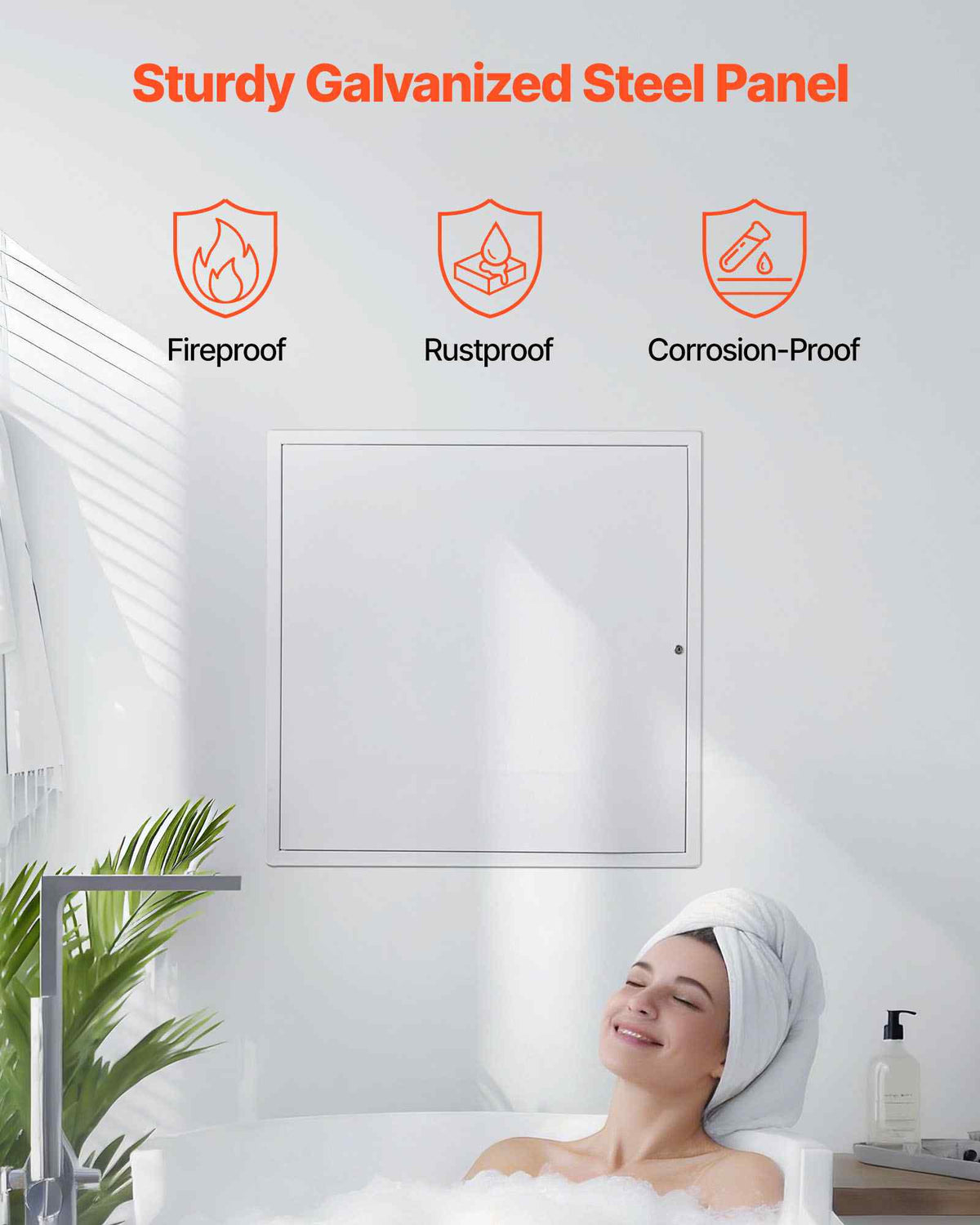 Access Panel for Drywall, 25.2 x 25.2 in Galvanized Steel Access Door, Easy Install Hinged Service Panel with Key, for Ceiling Plumbing Electrical, 24.4 x 24.4 in Cutout Size, White
