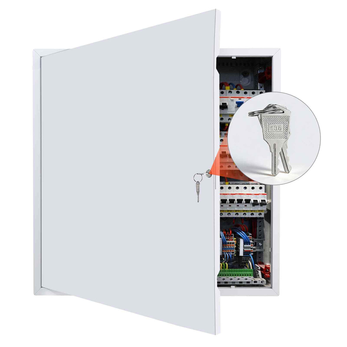 Access Panel for Drywall, 25.2 x 25.2 in Galvanized Steel Access Door, Easy Install Hinged Service Panel with Key, for Ceiling Plumbing Electrical, 24.4 x 24.4 in Cutout Size, White