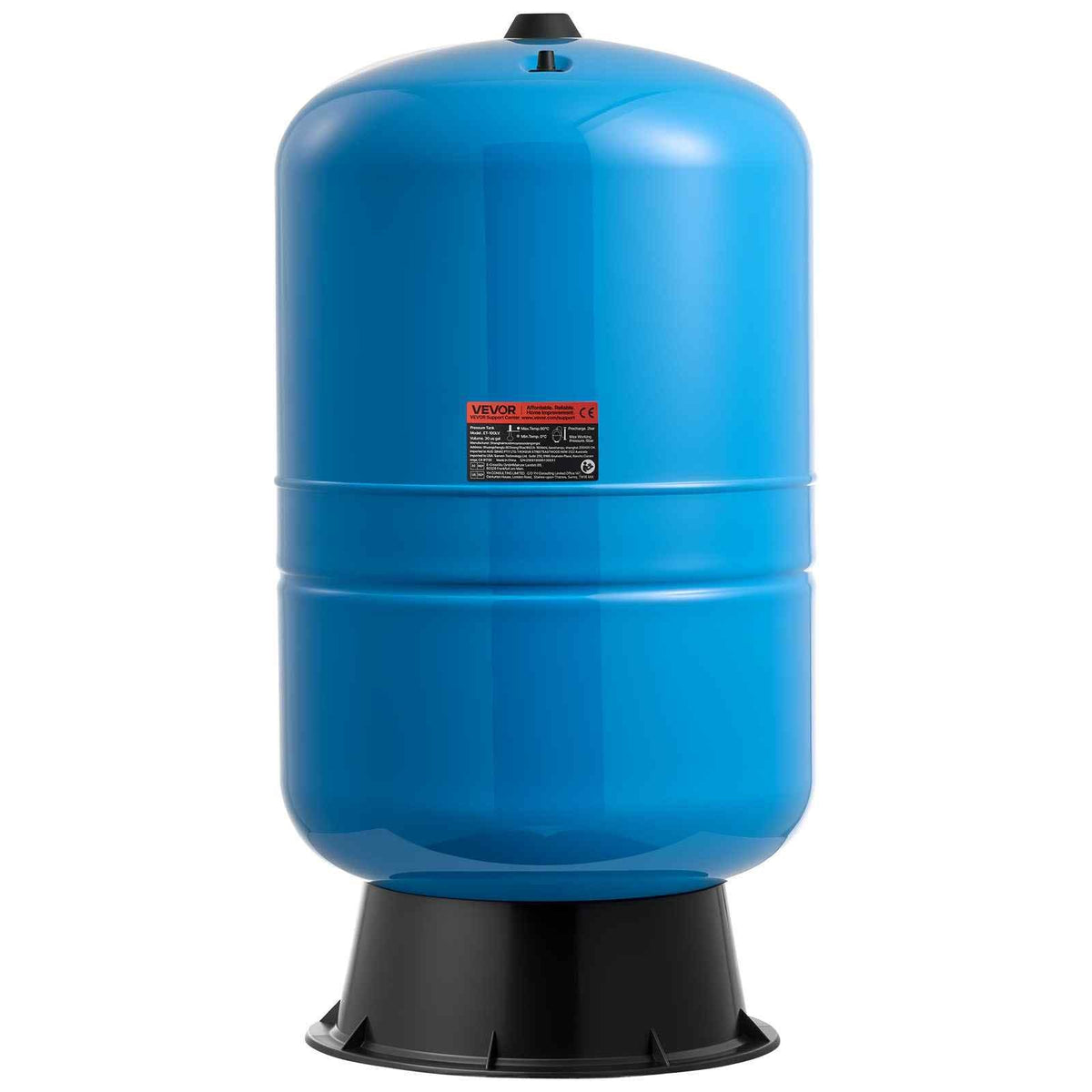 30-Gallon Vertical Well Pressure Tank, Pre-Charged Pressurized Water Tank for Well Pumps, Heavy-Duty Carbon Steel Water Storage Container for Home, School, Farm & Irrigation Systems