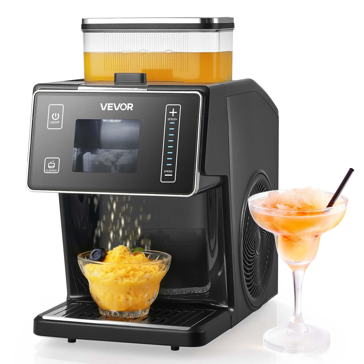 Snowflake Ice Machine, 44LBS/24H Snowflake Ice Maker, Ice-Shaver Machine with Stainless Steel Blade, Electric Snow Cone Maker with 0.2 Gal Tank, 60S Fast Pre-Cooling, for Home & Small Gatherings