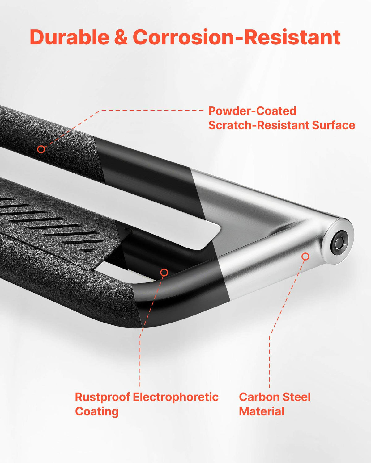 Running Boards, 6 Inches Side Steps Compatible with 2015-2025 Chevy Colorado/GMC Canyon Crew Cab, Black Carbon Steel Nerf Bars, 550 lbs Load Capacity, Non-Slip Hollow Surface Rustproof Coating