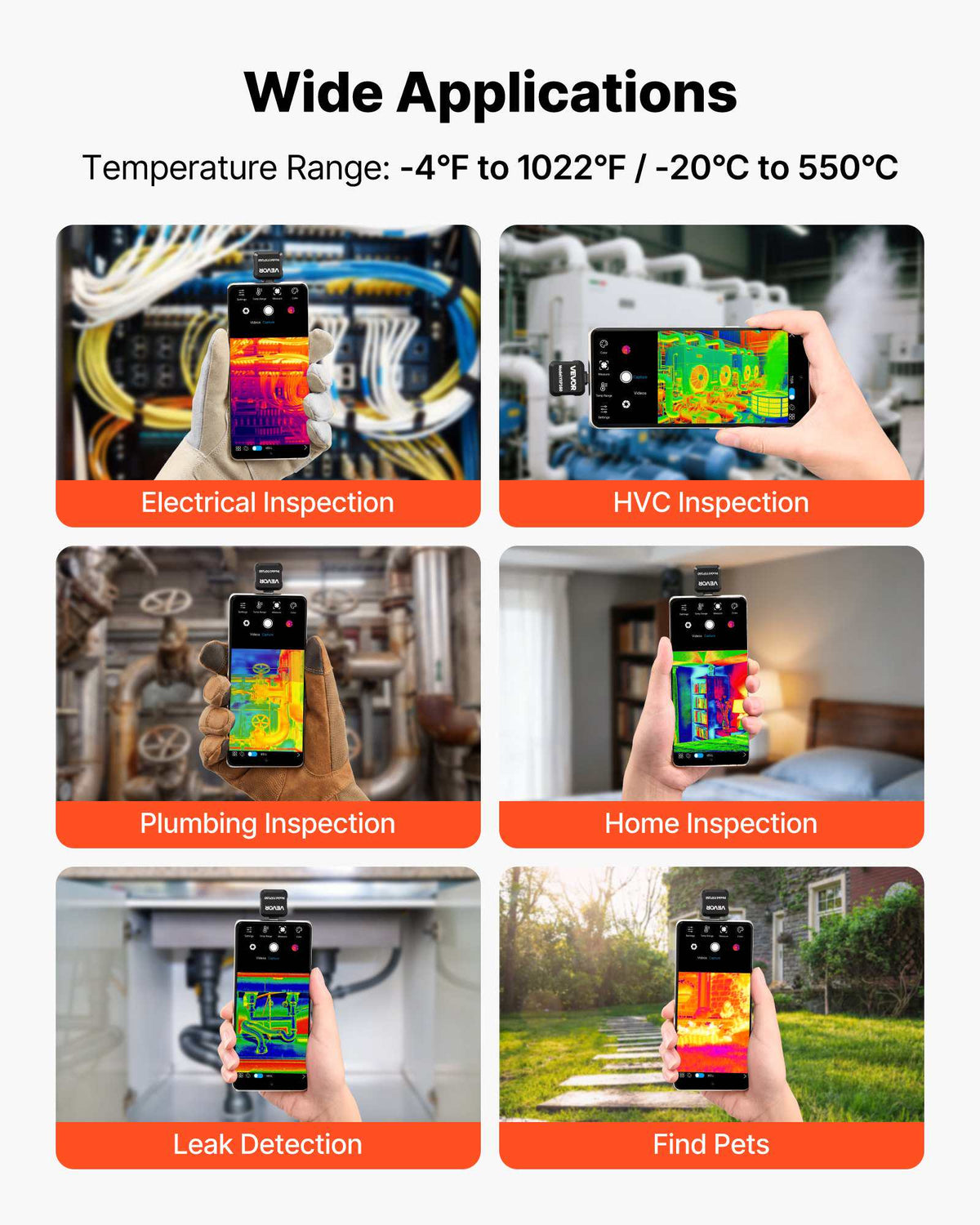 Thermal Imaging Camera for Android, 320 x 240 TISR Super Resolution, 25HZ Refresh Rate Infrared Thermal Imager for Smartphone Tablet, 160 x 120 IR Resolution, -4°F to 1022°F & 15 Color Palettes