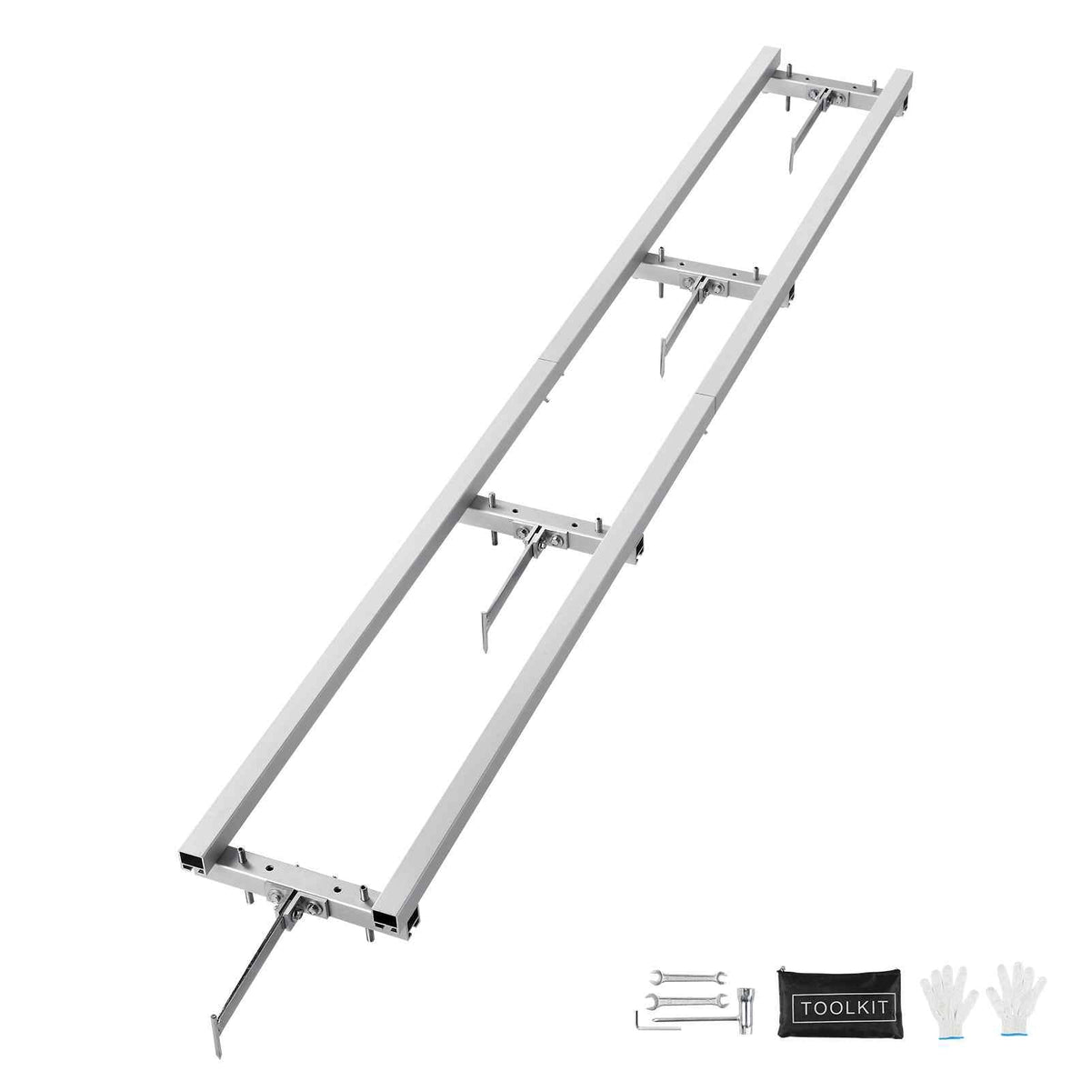 Rail Mill Guide System, 9 ft Milling Guide, 4 Crossbar Kits Chainsaw Mill Rail Guide, Aluminum Adjustable Saw Mill Rail System Work with Chainsaw Mills for Builders and Woodworkers