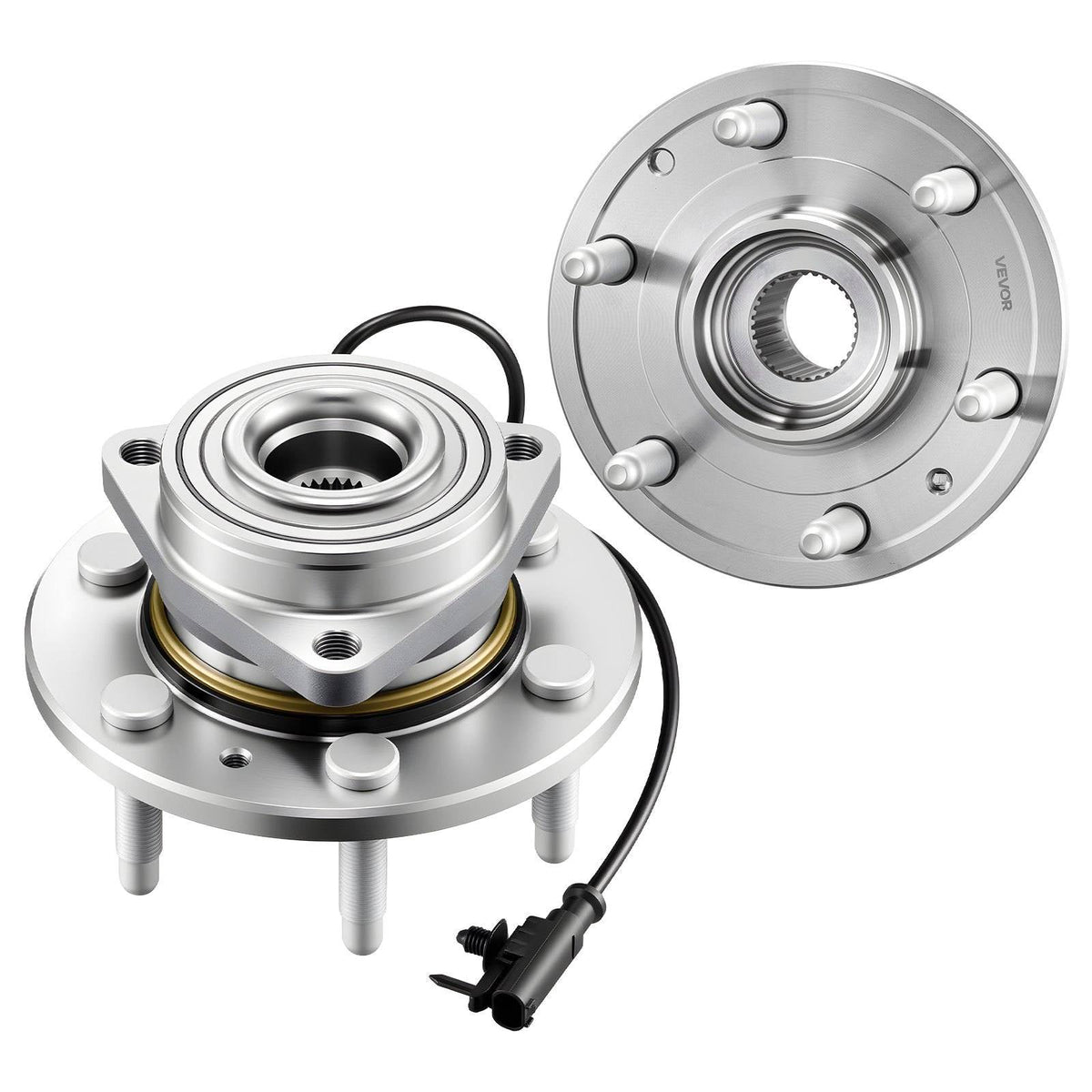 2PCS Front Wheel Bearing & Hub Assembly Fit for Chevy Silverado 1500 4WD 2013 Express 1500 GMC Savana 1500 Base Standard Cargo Van OEM 515036, Wheel Bearing Hub Assembly Set with ABS Sensor