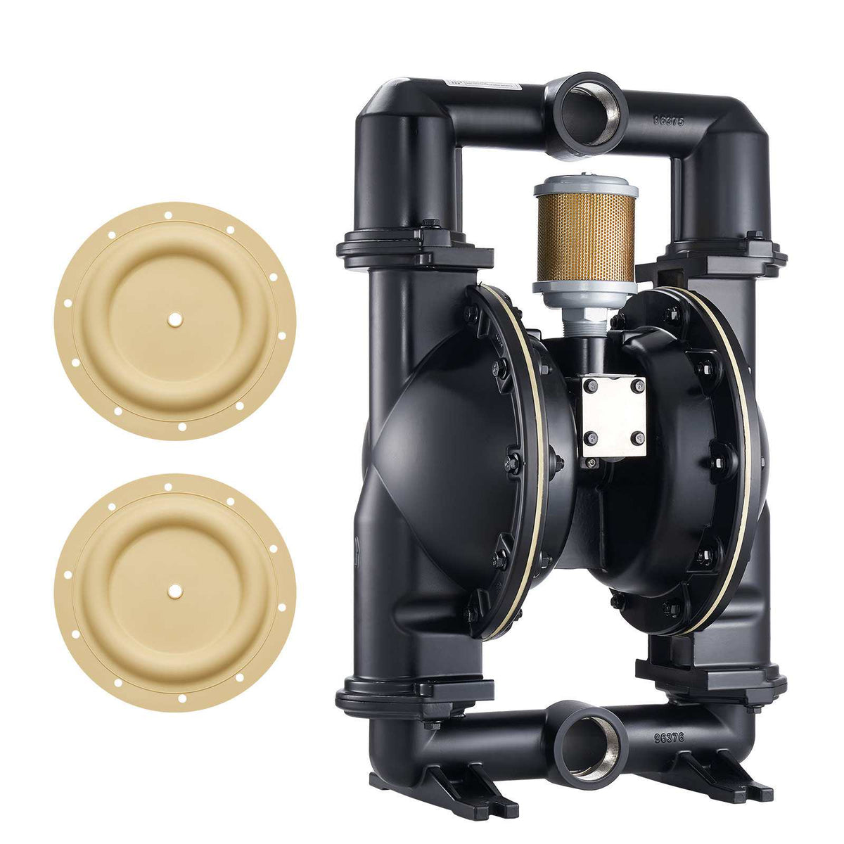 Air Operated Double Diaphragm Pump, 158 GPM, 2 inch Inlet & Outlet Pneumatic Waste Oil Transfer Pump, Max 114 PSI, Aluminum Alloy Body, Air-Operated for Diesel, Grease, Kerosene, Gasoline & Oil