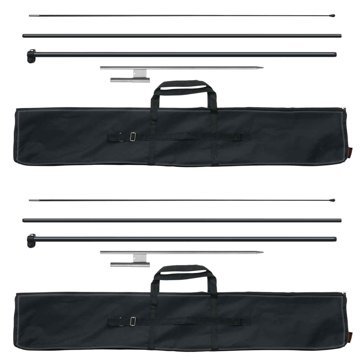Feather Flag Pole Kit, 2 Packs Swooper Flag Pole 12.7 ft, Sign Flag Poles for Business Advertising Flags Outdoor, with Ground Stakes and A Carrying Bag (Flag Not Included)