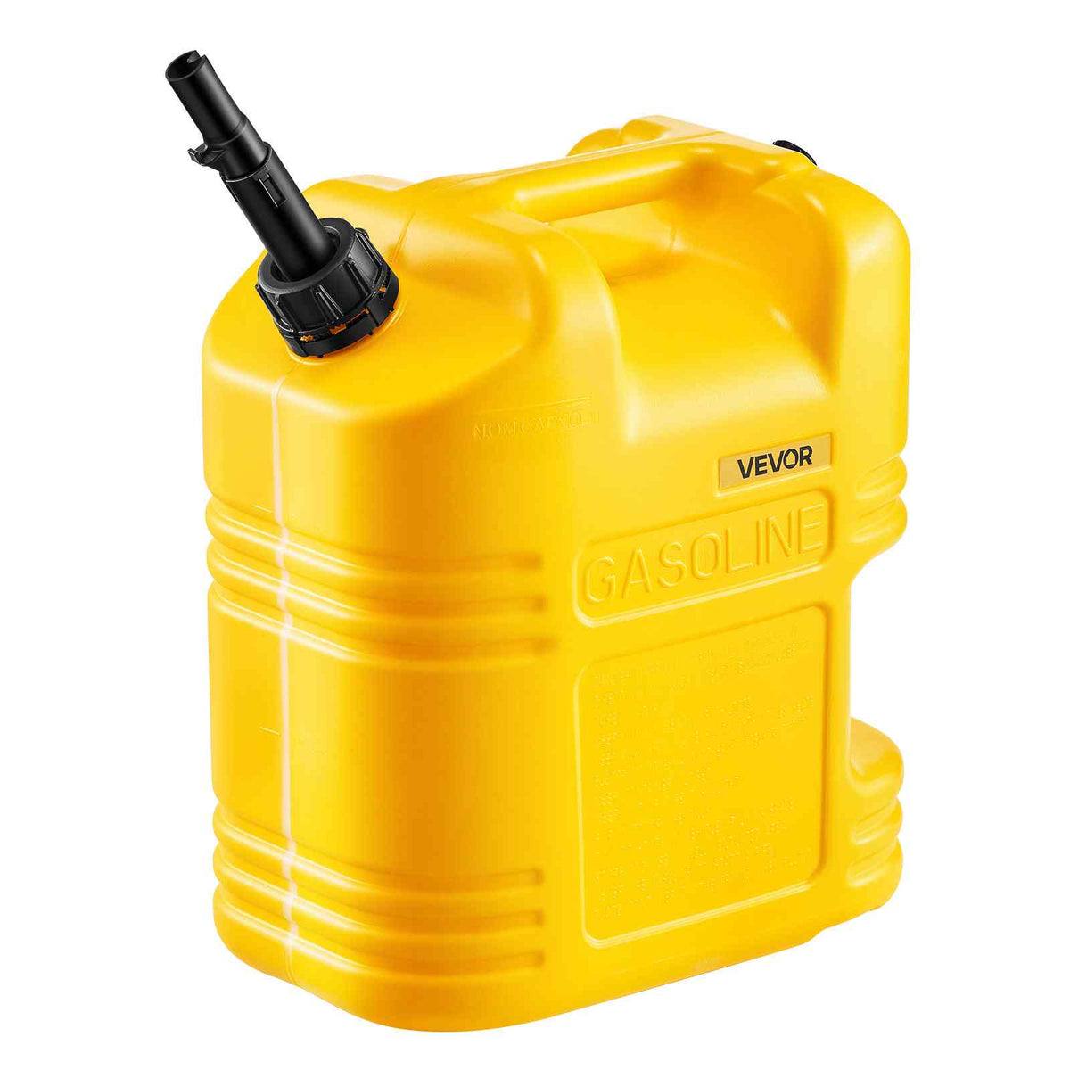 Fuel Container, 5 Gallon, Gas Tank with Spout & Clear Scale, 15 L/min Max Flow Rate, Secure & Leak-proof, Portable Flat Fluid Container for Most Cars Motorcycle SUV ATV UTV, Yellow, 1 Pack