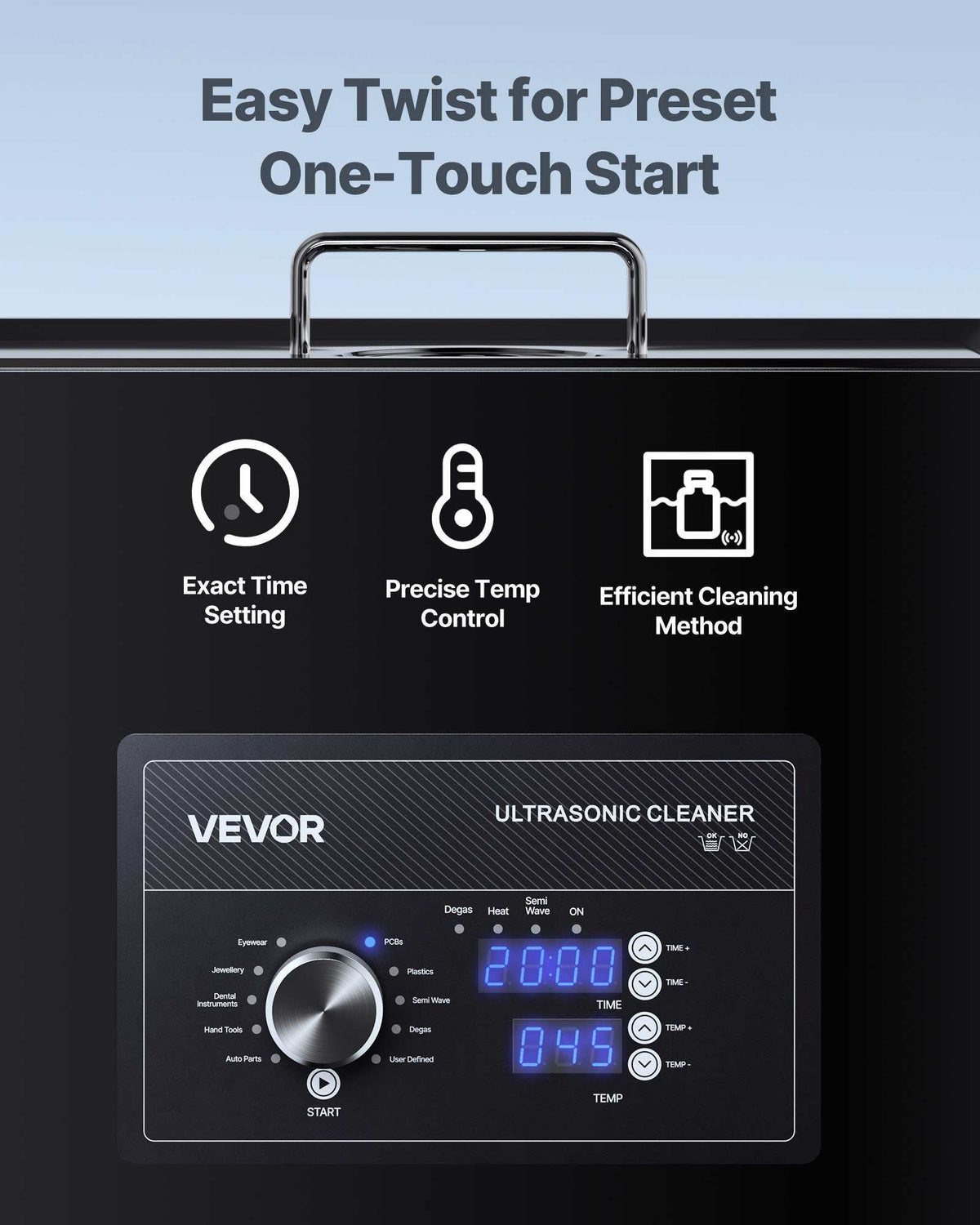 30L Ultrasonic Cleaner, Professional Ultrasonic Cleaner Machine with Knob Control, Stainless Steel Cleaning Machine with Basket and Cleaning Ball, for Watches, Razors, Jewelry, Coins and More