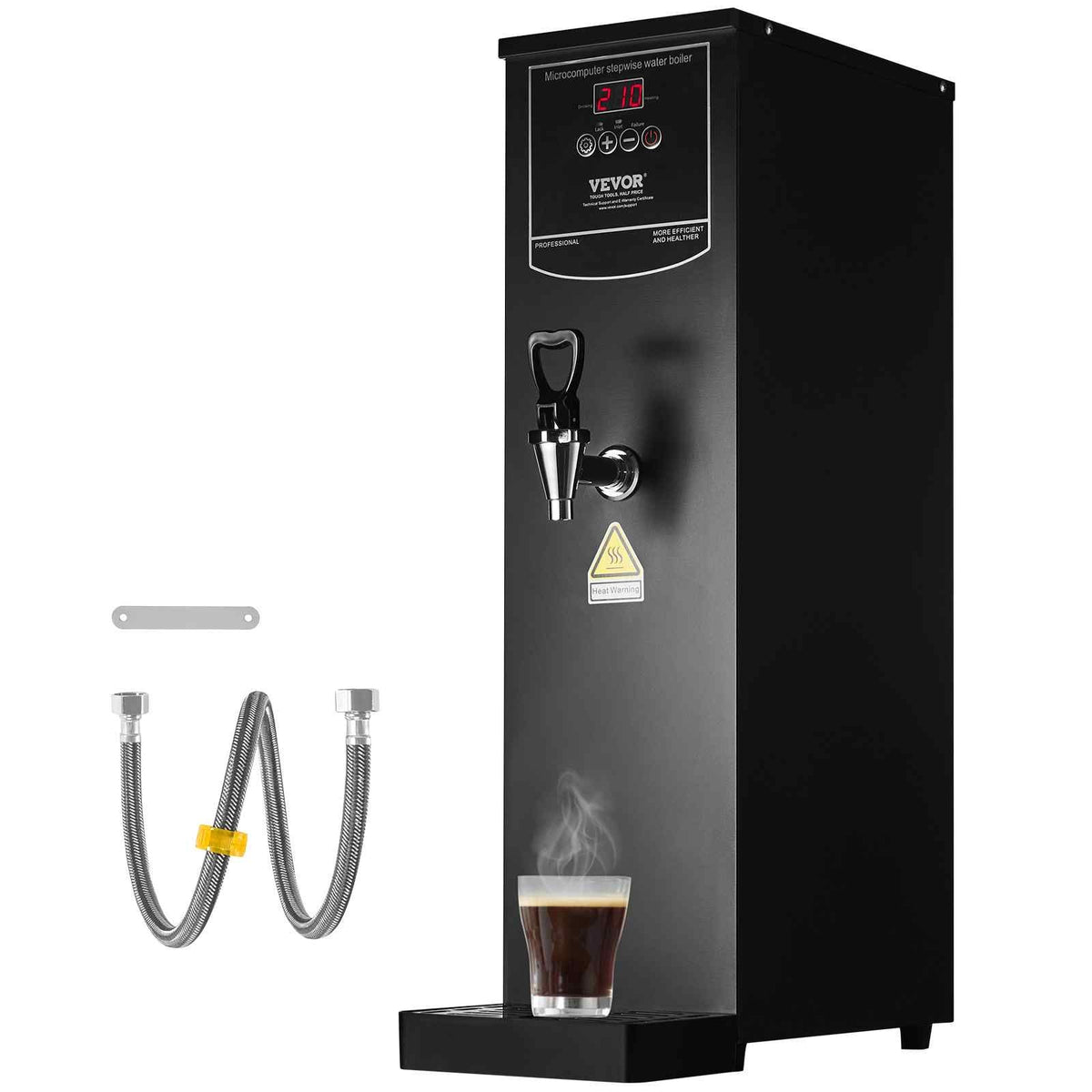 Commercial Water Boiler, Electric Hot Water Dispenser with 316 Stainless Steel Heating Tube, 1500W Step-by-step Fast Heating 50L per Hour Hot Water Boiler, for Coffee Tea Restaurant Office