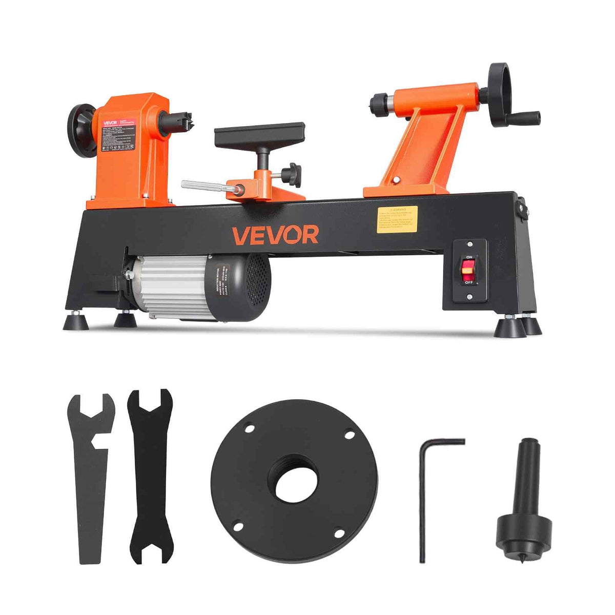 Wood Lathe 3/4 HP 12" x 18" Benchtop Wood Lathe Machine 5 Speeds, 780/1320/1920/2640/3840 RPM, with Tool Rest, Wrenches, Faceplate, Heavy Duty, for Beginner Professional Woodworking, Woodturning