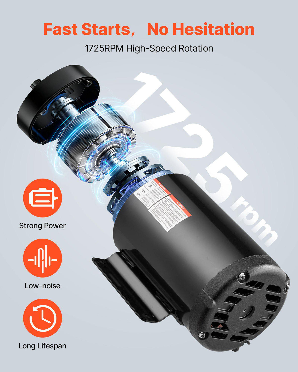 10 HP Electric Motor, 1770RPM Air Compressor Motor, CW/CCW Rotation, 1.375 inch Shaft Diameter, 3.88inch Shaft Length, 40N.m Torque, Three-Phase, 230V/460V, ODP Cooling, 215T Frame