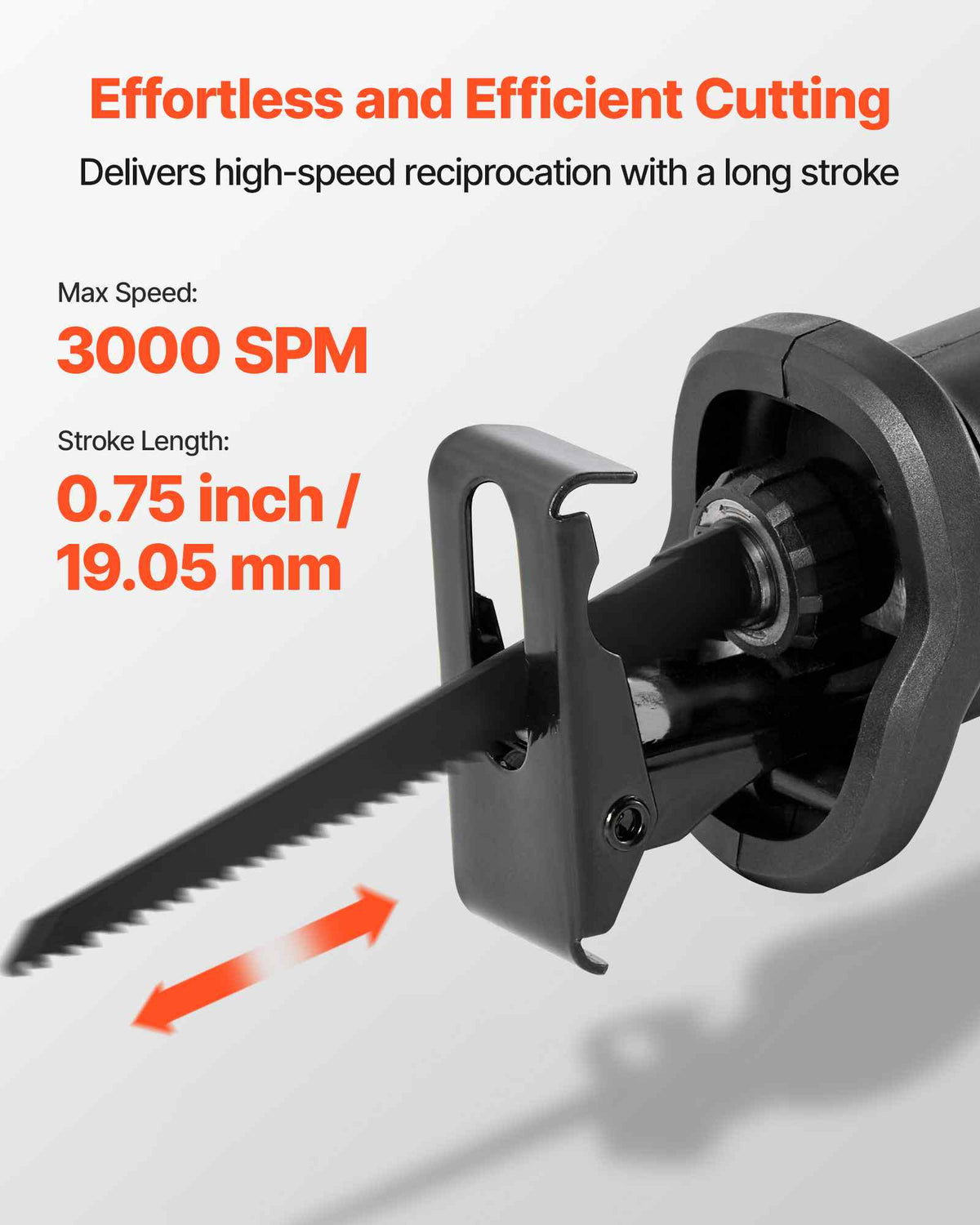 Corded Reciprocating Saw, 120 Volt 6 Amp, 3000 SPM Variable Speed, 3/4 inch Stroke Length, Electric Reciprocating Saw with 8 Blades and Carrying Bag, for Wood, Metal, and Plastic Cutting