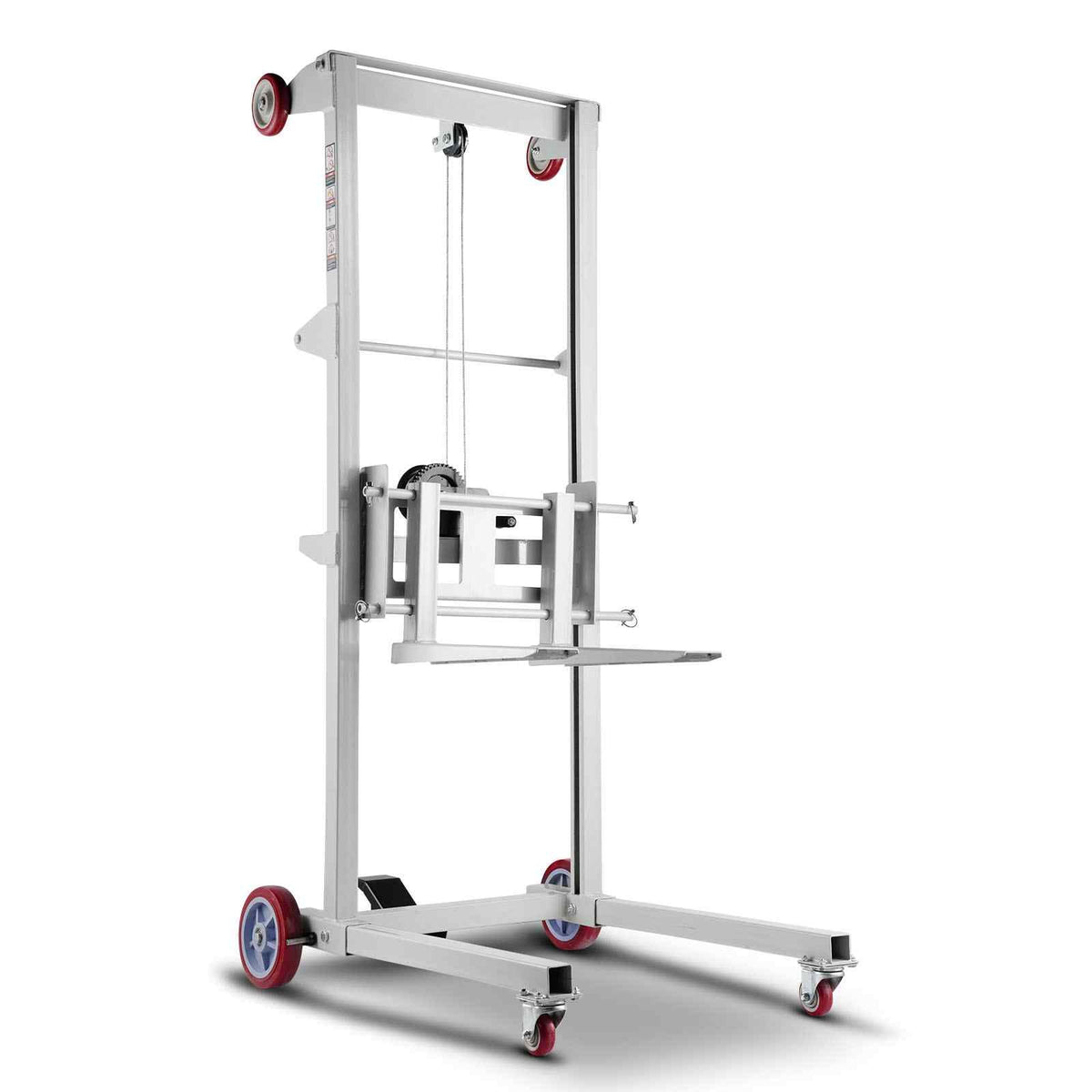 Material Lift Winch Stacker, 551 lbs Capacity Pallet Truck Dolly, 70 in Max Lifting Height Manual Winch Stacker, Multifunctional Manual Pallet Truck Stacker with Wheels and Adjustable Fork