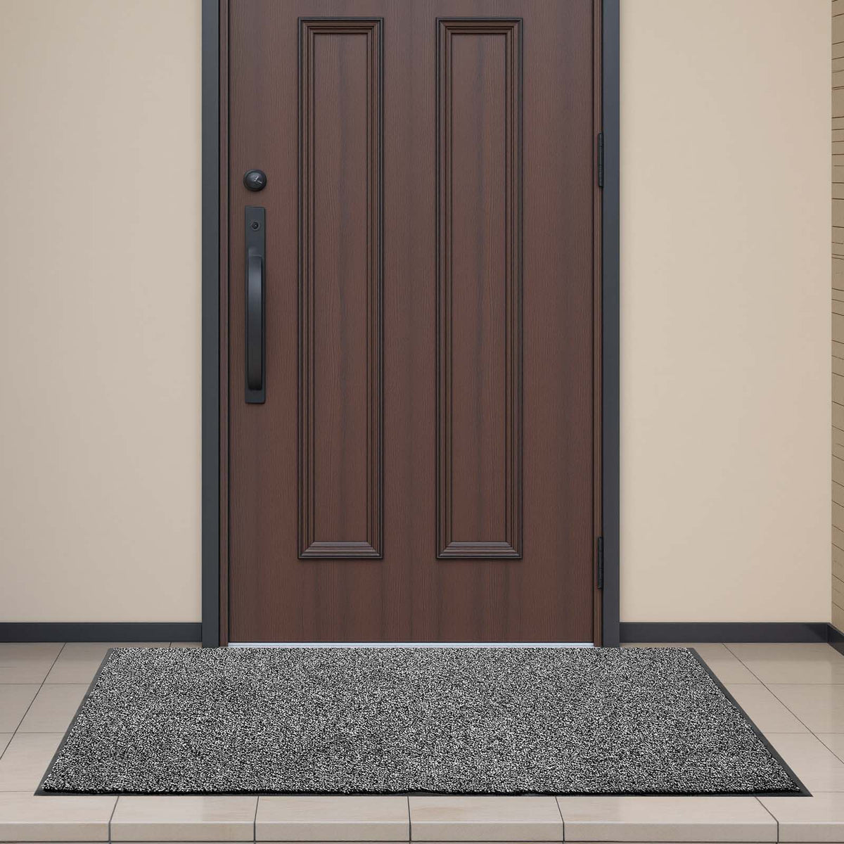 Front Door Mat, 5 x 3 ft Commercial Floor Mat for Indoor and Outdoor, Industrial Entrance Carpet with PVC Backing, Heavy Duty Washable Entry Rug for Hallway, Kitchen, Balcony, Garage, Grey