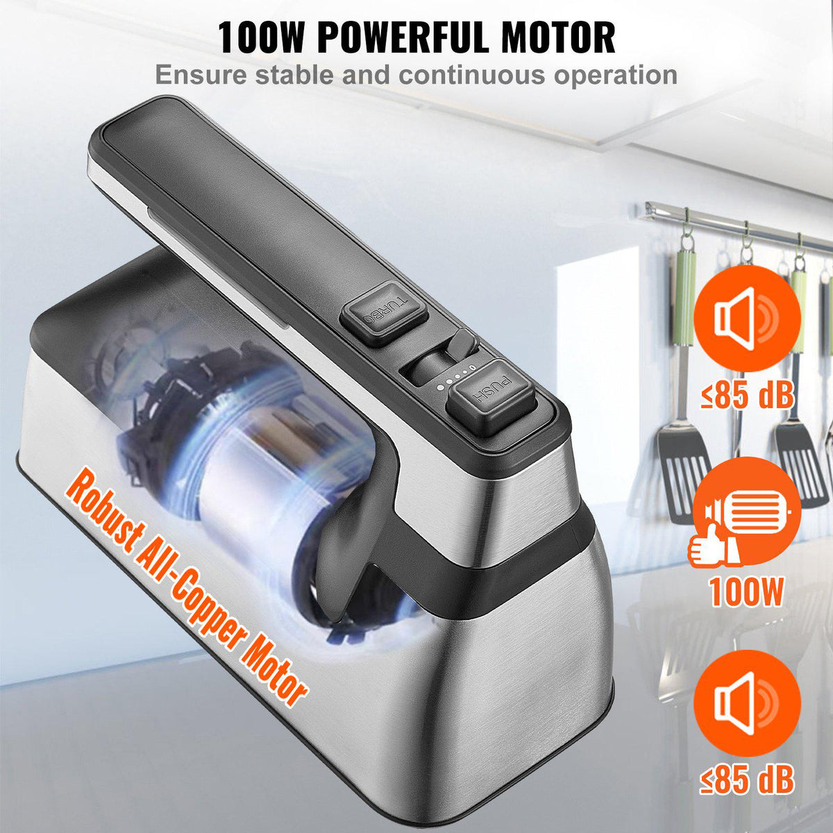 Cordless Electric Hand Mixer, 100W, Continuously Variable Electric Handheld Mixer, with Turbo Boost Beaters Dough Hooks Storage Bag, Baking Supplies for Whipping Mixing Egg Cookie Cake Cream
