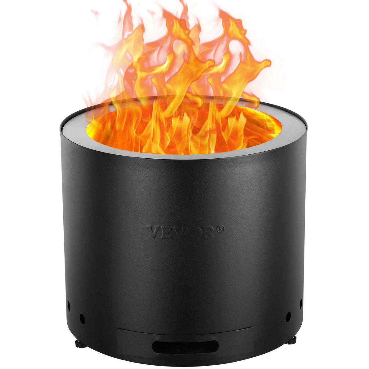 Smokeless Fire Pit Stove Bonfire, H: 15.4 in x Dia: 19.3 in ,Wood Burning Fireplaces with Removable Ash Pan, SUS430 Stainless Steel inner Portable Outdoor Firepit, for Outdoor Patio Camping