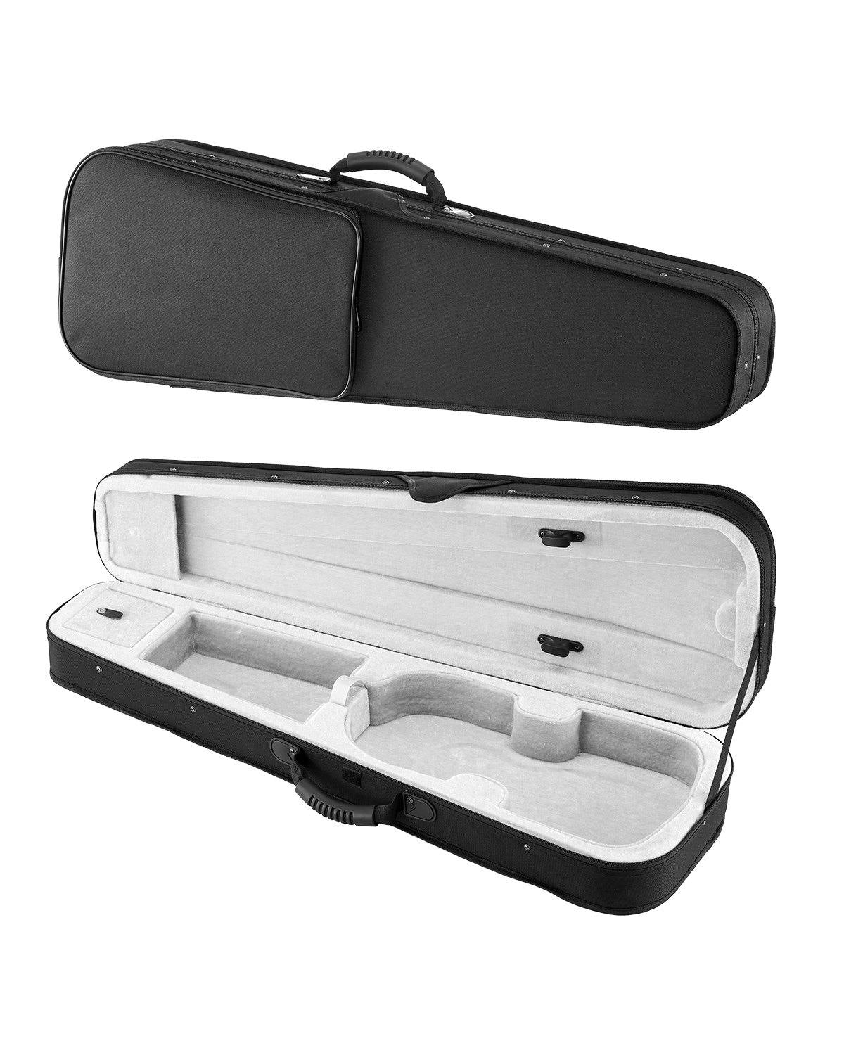 4/4 Full Size Violin Case, Nylon Waterproof, Lightweight Portable Travel Carrying Bag, with Plush Lining, Dual Shoulder Straps, Anti-Scratch, Professional Triangular Shape, for Violin, Black