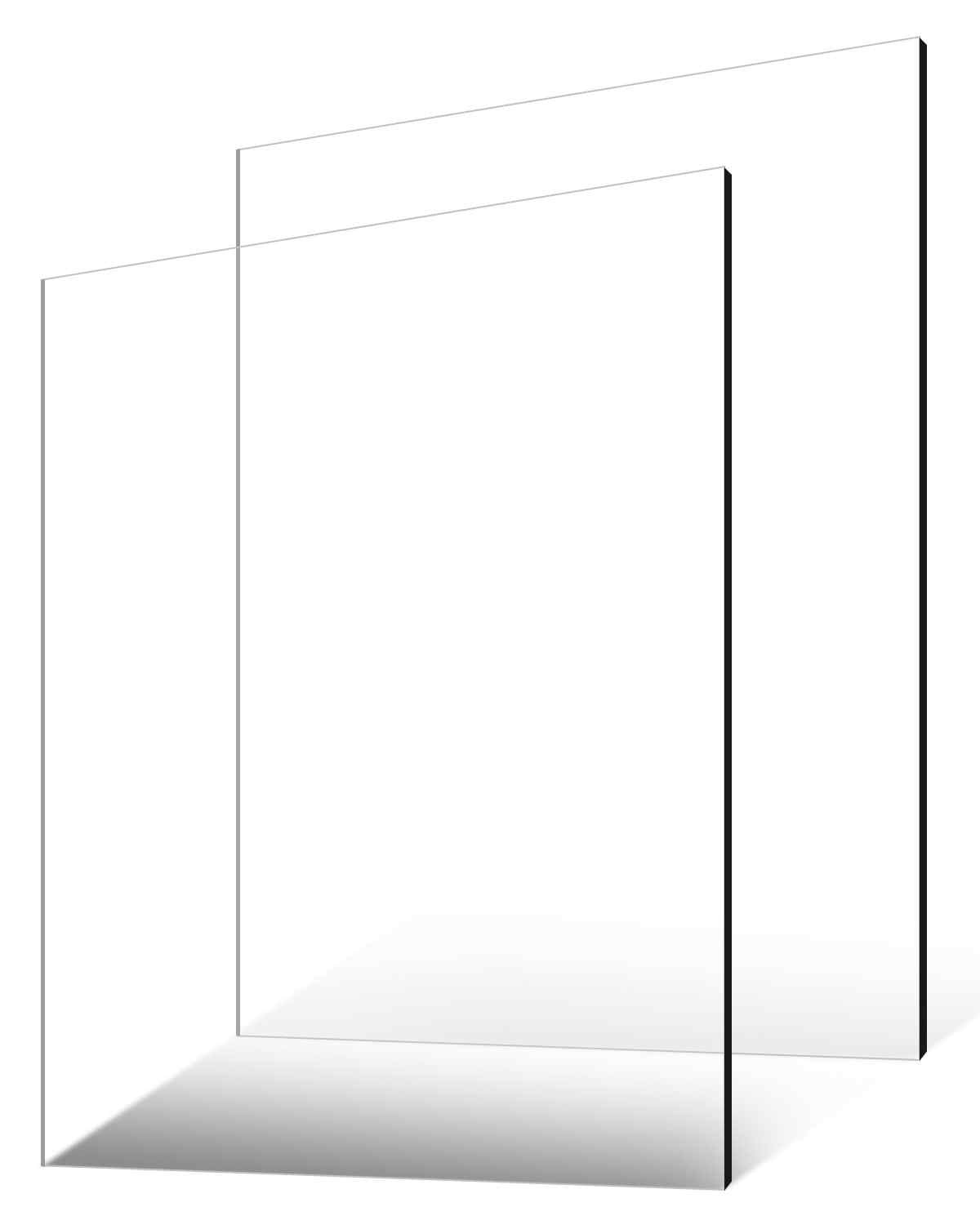 Plexiglass Acrylic Sheet, 2-Pack Plastic Sheets, 24 x 36 Inch 1/4 Inch Thick Clear Plastic Cast Transparent Glass for Crafting Projects, Replacement Picture Frame Glass, DIY Display, Easy to Cut