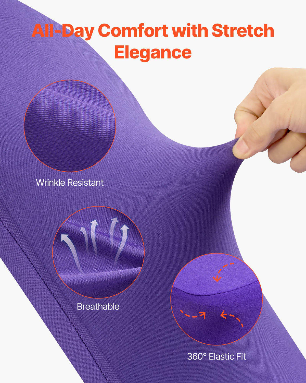 50 Pcs Purple Chair Covers, Polyester Spandex Chair Cover, Stretch Slipcovers for Wedding Party Dining Banquet Flat-Front Chair Covers, Fits Chair Measures up to 20.08 x 17.72 x 37.4 inch
