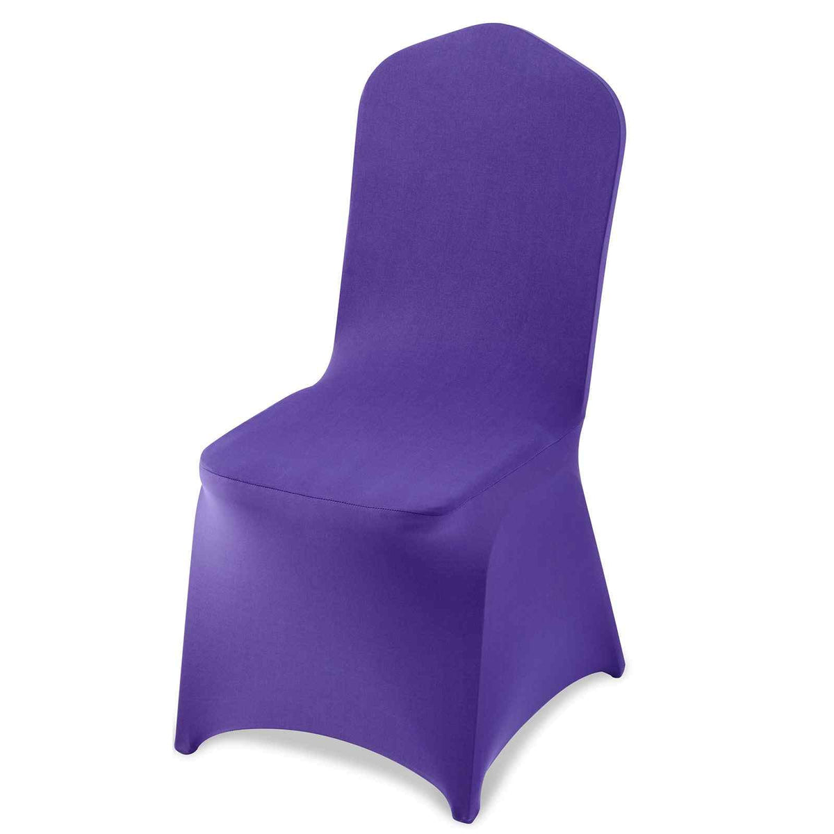 50 Pcs Purple Chair Covers, Polyester Spandex Chair Cover, Stretch Slipcovers for Wedding Party Dining Banquet Flat-Front Chair Covers, Fits Chair Measures up to 20.08 x 17.72 x 37.4 inch