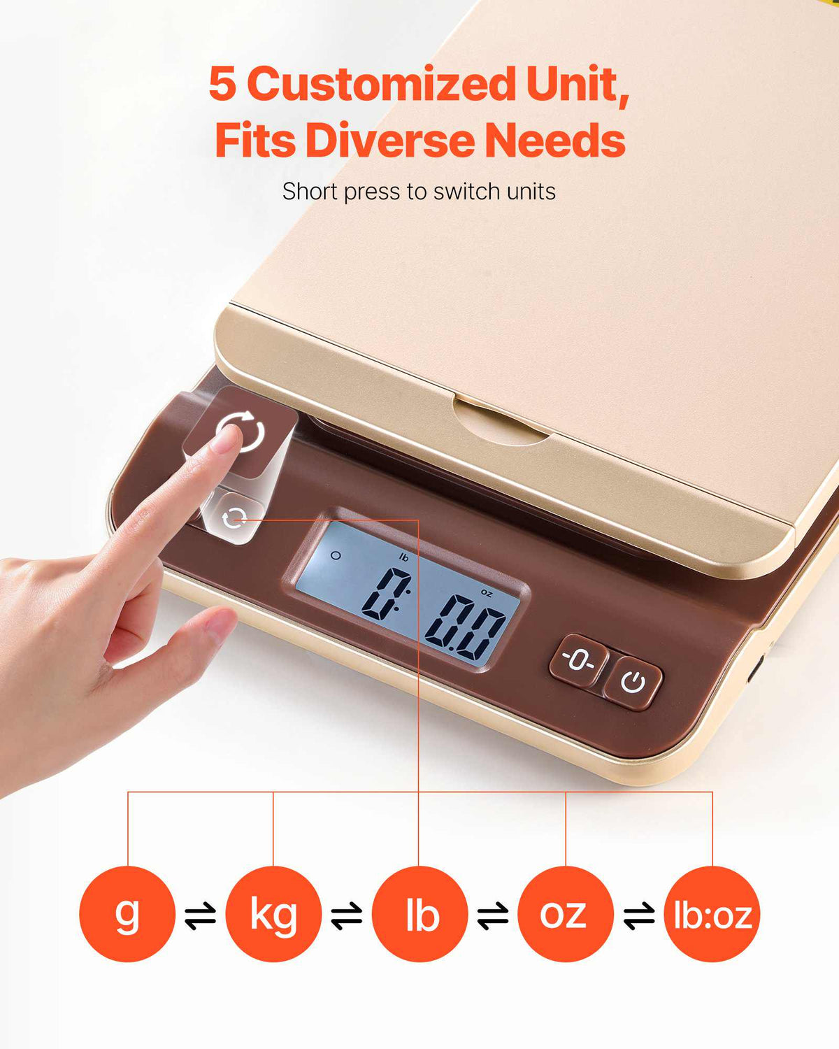 Digital Shipping Postal Scale, 0.1 oz High Accuracy, 88 lbs Postal Scale with Hold/Tare/Auto-off Function, Flip Holder Design & Easy Calibration, Fit for Home and Office Use, Battery Included