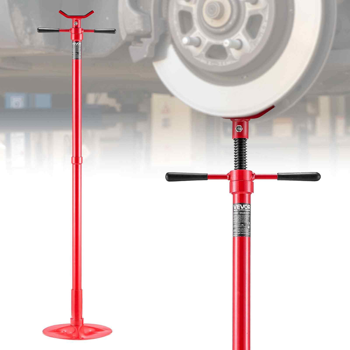 Underhoist Support Stand, 3/4 Ton (1653 lbs) Capacity Under Hoist Jack Stand, Lifting from 54.02" to 83.86", Bearing Mounted Spin Handle, Self-Locking Threaded Screw, Support Vehicle Components