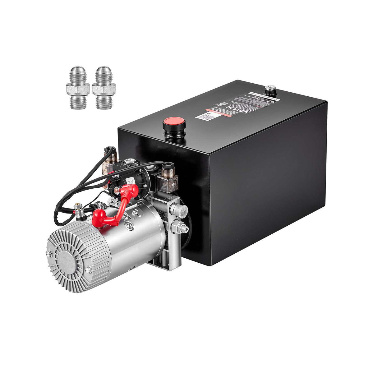 15 Quart Hydraulic Pump, Double Acting Hydraulic Trailer Pump, 3200PSI Max Relief Pressure, 0.91GPM Flow Rate, DC12V 1.6KW Power Unit for Dump Trailer Car Lifting (Horizontal Installation)