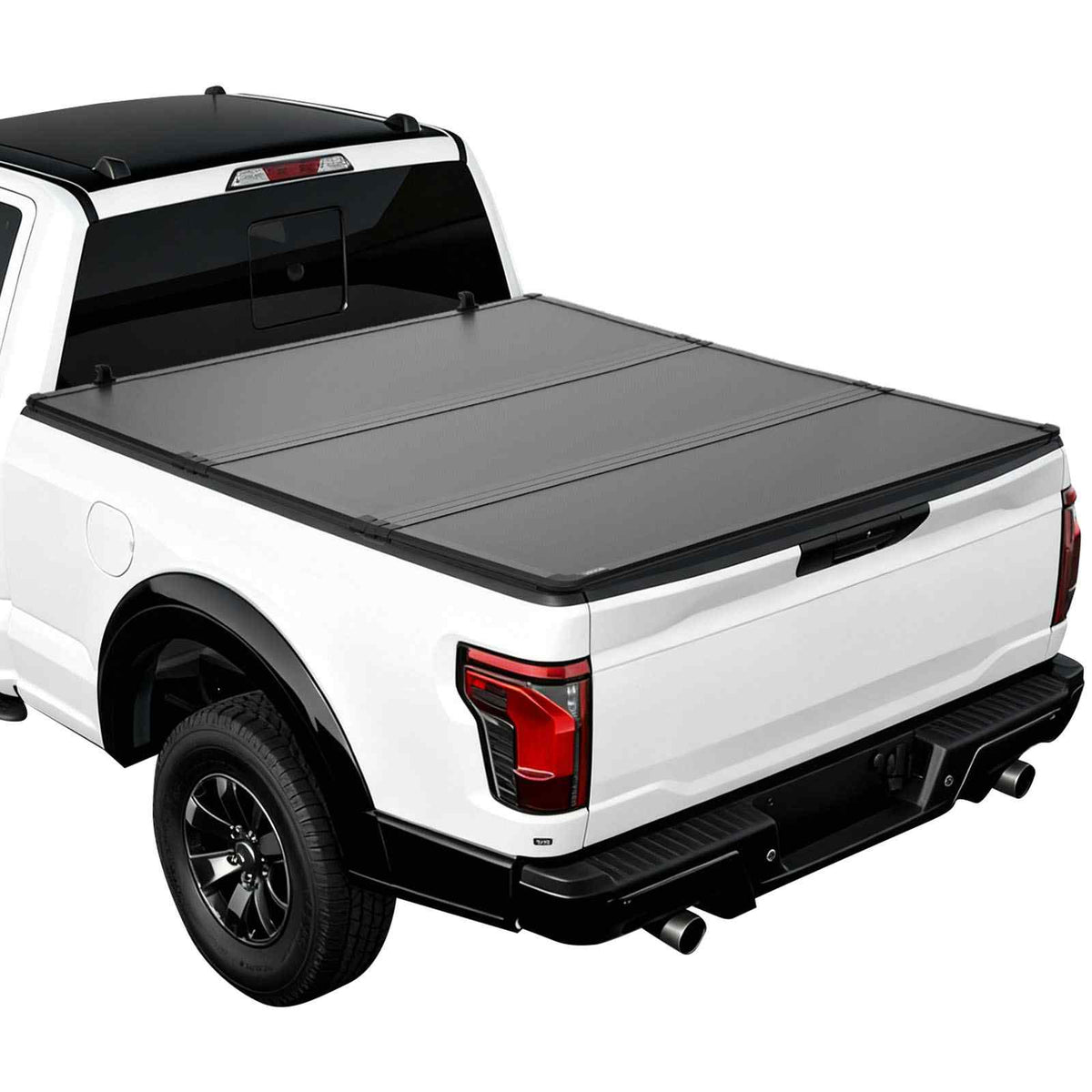 Hard Tri-Fold Truck Bed Tonneau Cover, Compatible with 2015-2026 Ford F150 5.5 ft (67.1 in) Bed, Waterproof Folding Truck Tonneau Cover with Heavy-Duty Fiberglass and Aluminum Alloy Support Bar