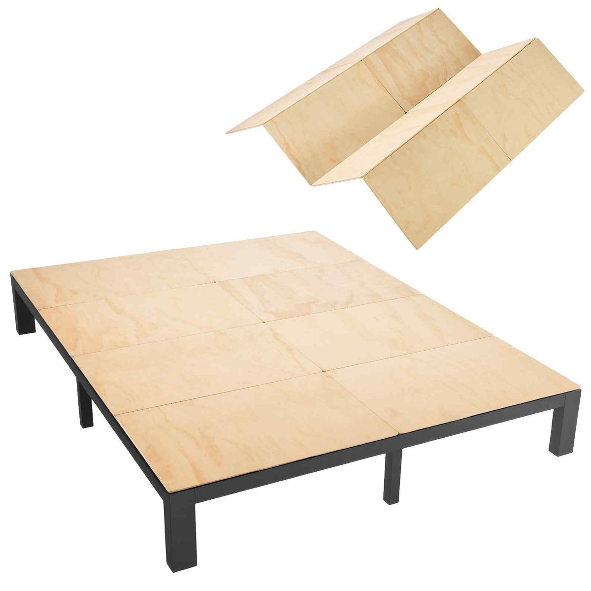 Bunkie Board, King Size 76.8 x 70.1 in, Foldable Bed Board Under Mattress with Nylon Webbing, Plywood, Rounded Edges, Anti-Sag Design for Metal Frames, Sleeper Sofas, Platform and Bunk Beds