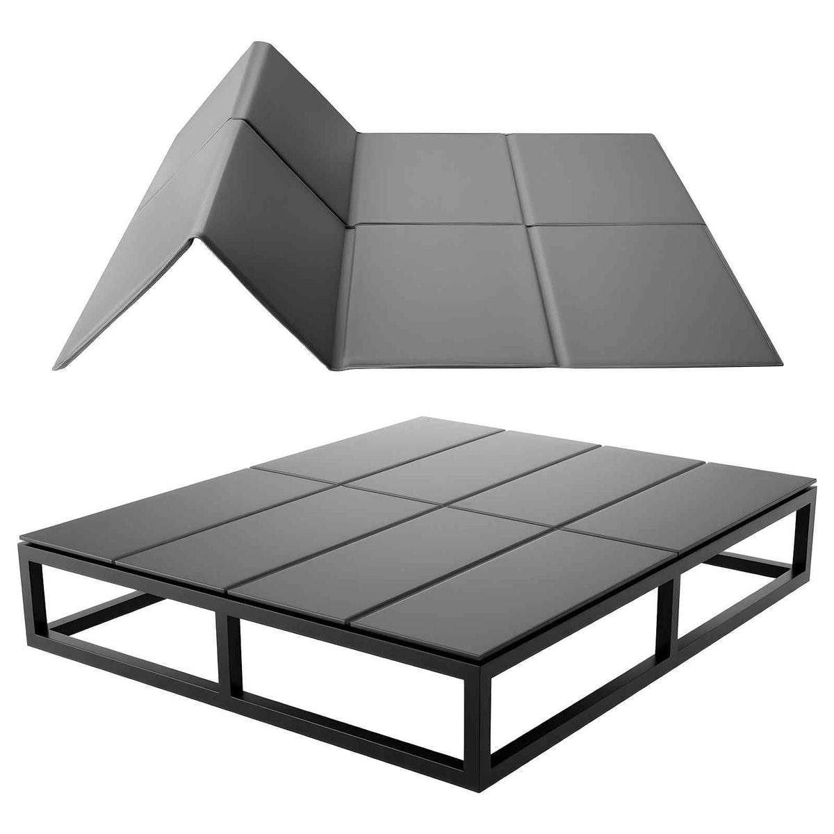 Bunkie Board, Queen Size 80.3 x 60.2 in, Foldable Bed Board Under Mattress with Hook-and-Loop Straps, PP Core with 600D Oxford Fabric, Anti-Sag for Metal Frames, Bunk Beds, and Sleeper Sofas