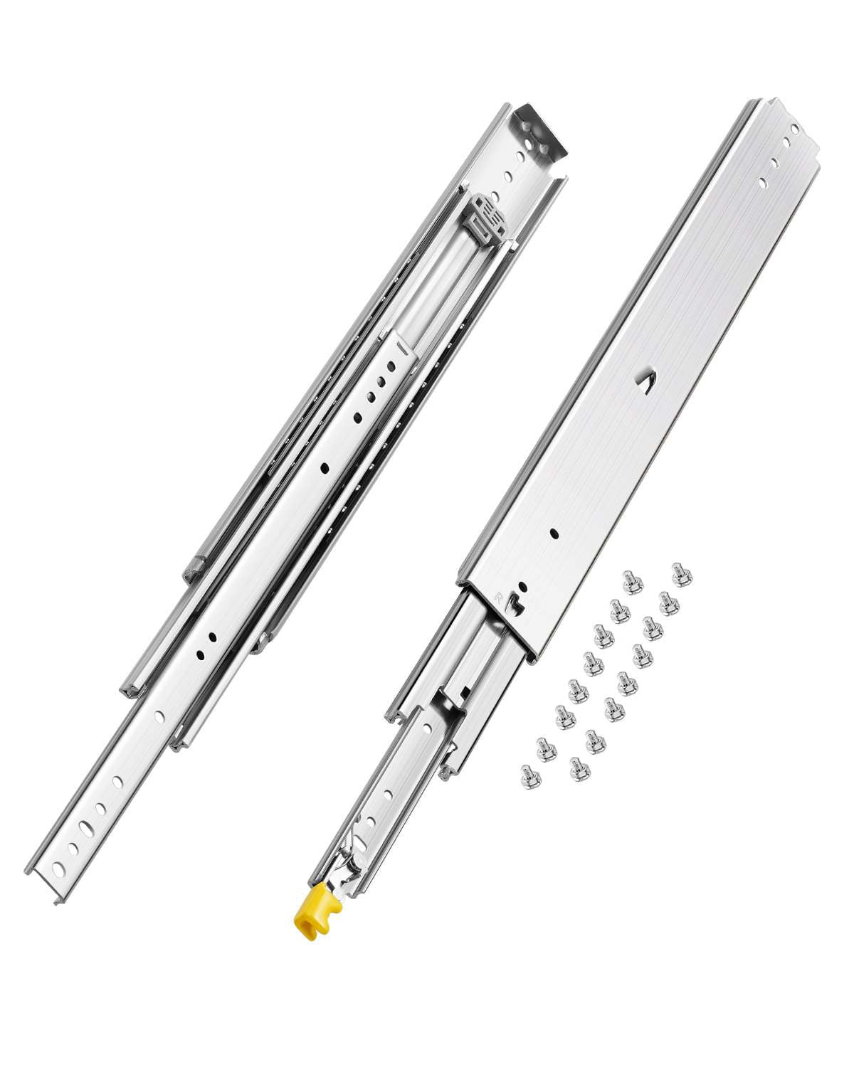 1 Pair Full Extension Drawer Slides 24 in, 500 lbs Load Capacity Locking Drawer Slides, Ball Bearing with Lock Side Mount Drawer Slide Rail