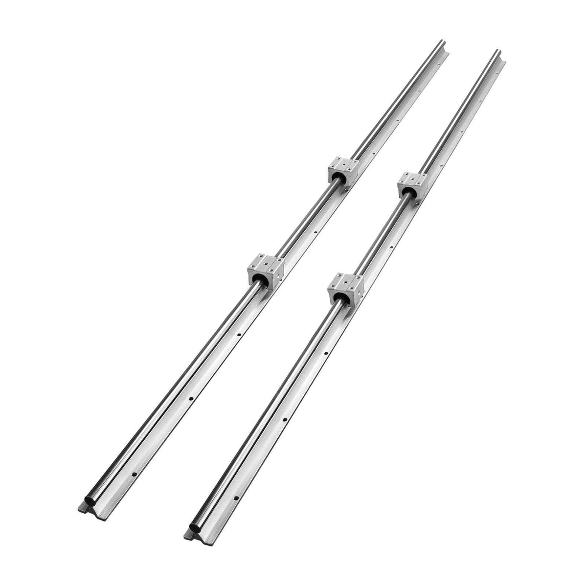 Linear Motion Set, SBR20 1500mm, Comes with Two 59 in/1500 mm SBR20 Rails & Four SBR20UU Blocks, Ideal for DIY CNC and Automation Tasks