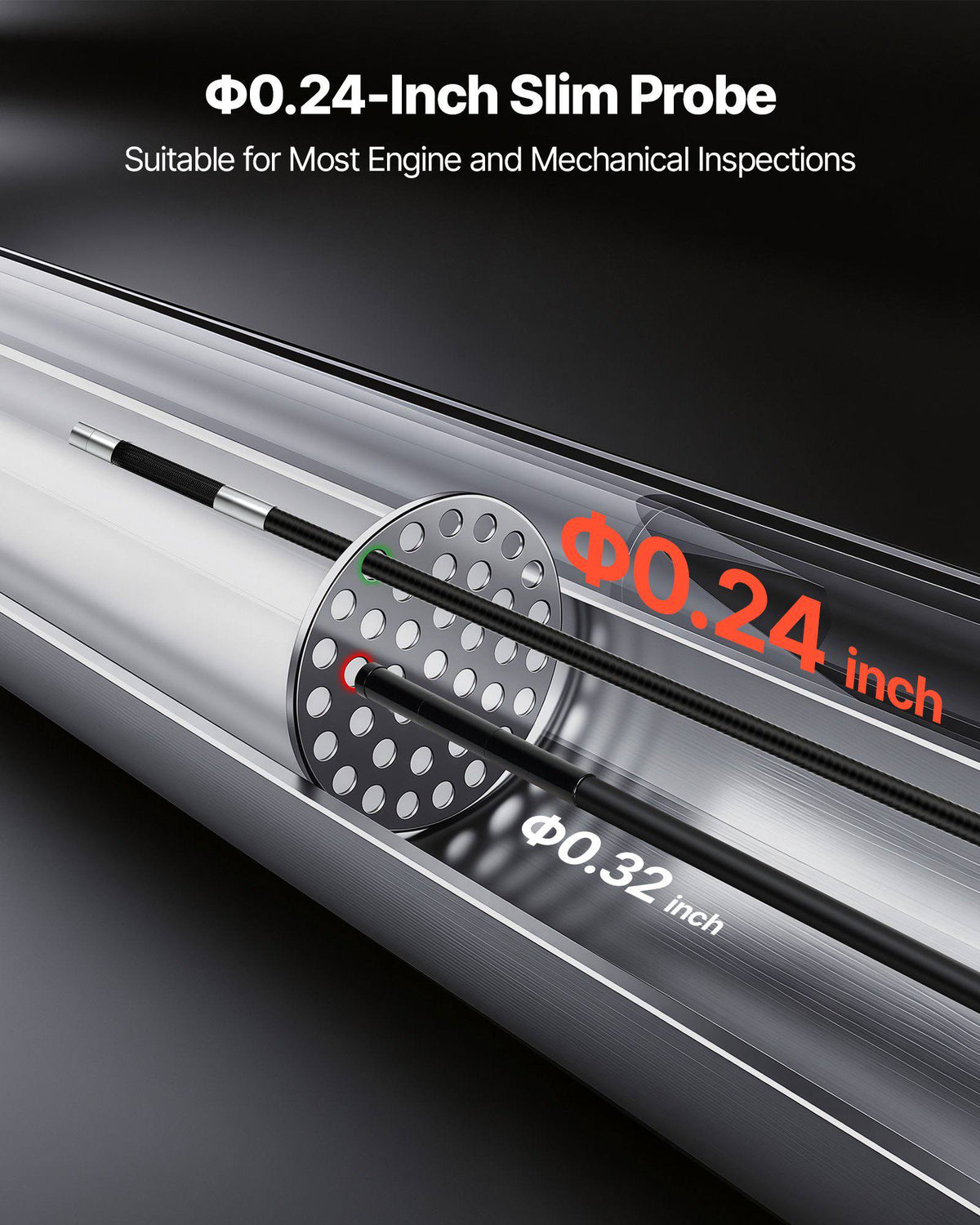 Articulating Endoscope with Light, 4-Way 360° Articulated Borescope, 0.24" Slim Lens 1920 x 1080, 4.5" HD IPS Screen, 8X Zoom Inspection Camera for Auto, Mechanical Equipment (4.9FT Snake Cable)