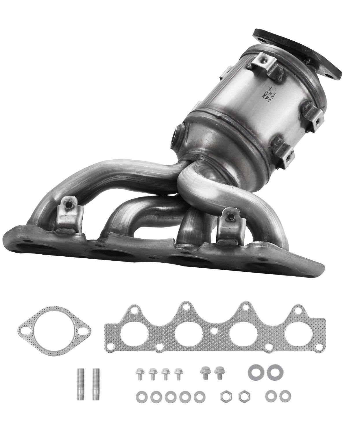 Catalytic Converter, Compatible with Kia Soul Rio/Hyundai Veloster Accent, 1.6L L4, Front, Replacement OE 674-891, 16680, Stainless Steel High Flow Converter, for Exhaust Gas Purification