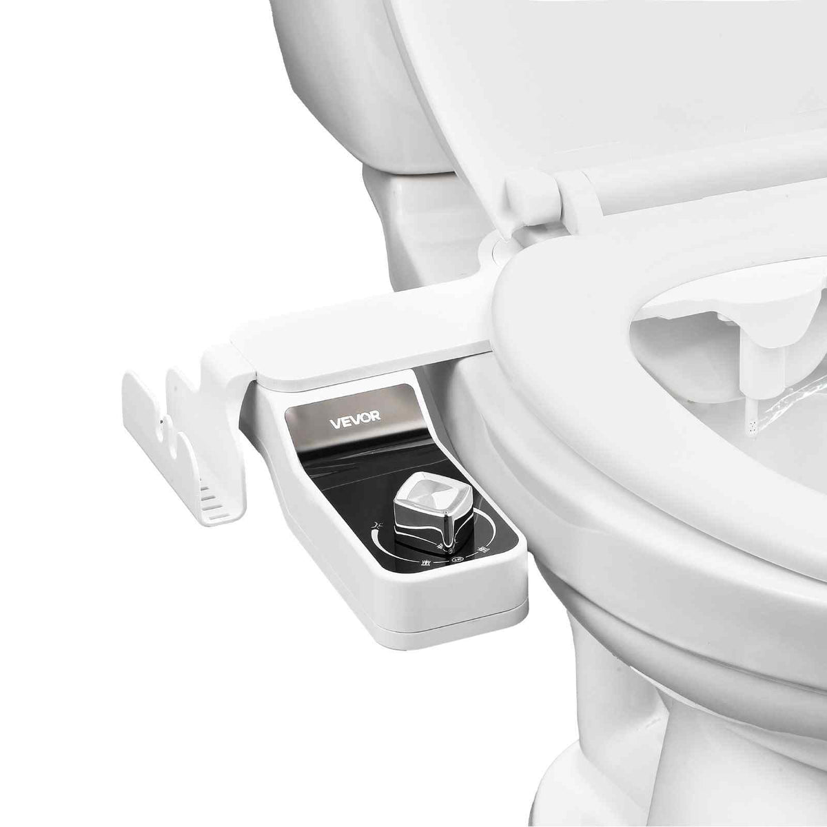 Bidet Attachment for Toilet, 0.3" Ultra Thin Bidet Toilet Seat Attachment - Dual Retractable Nozzles, Adjustable Water Pressure, Non-Electric Cold Water Sprayer for Front Rear Water Wash, White