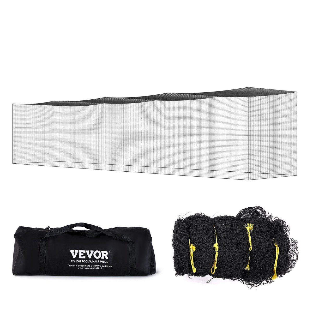 Baseball Batting Netting, Professional Softball Baseball Batting Hitting Training Net, Practice Portable Pitching Cage Net with Door & Carry Bag, Heavy Duty Enclosed PE Netting, 55FT (NET ONLY)